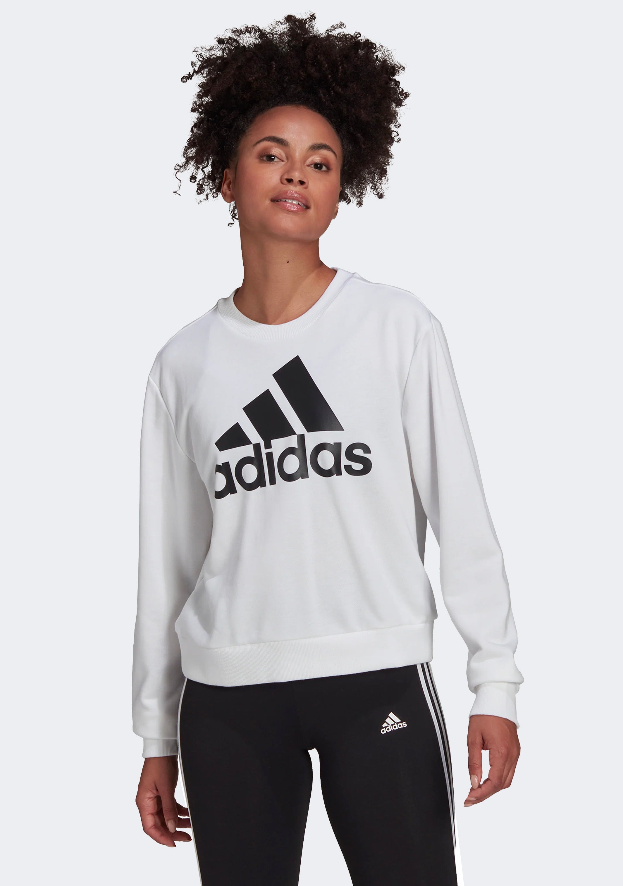 Adidas Women's Essential Logo Loose Fit Sweatshirt - Casual Pullover Hoodie for Gym, Running & Everyday Wear