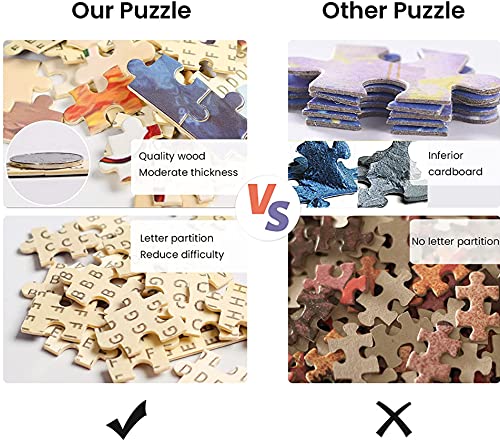 1000 Piece White Mosque Muslim Jigsaw Puzzle for Adults - Wooden Educational Puzzle Toy Gift for Kids Learning & Fun - 500 Piece Cartoon Puzzle for Family Game Night & Classroom Activities