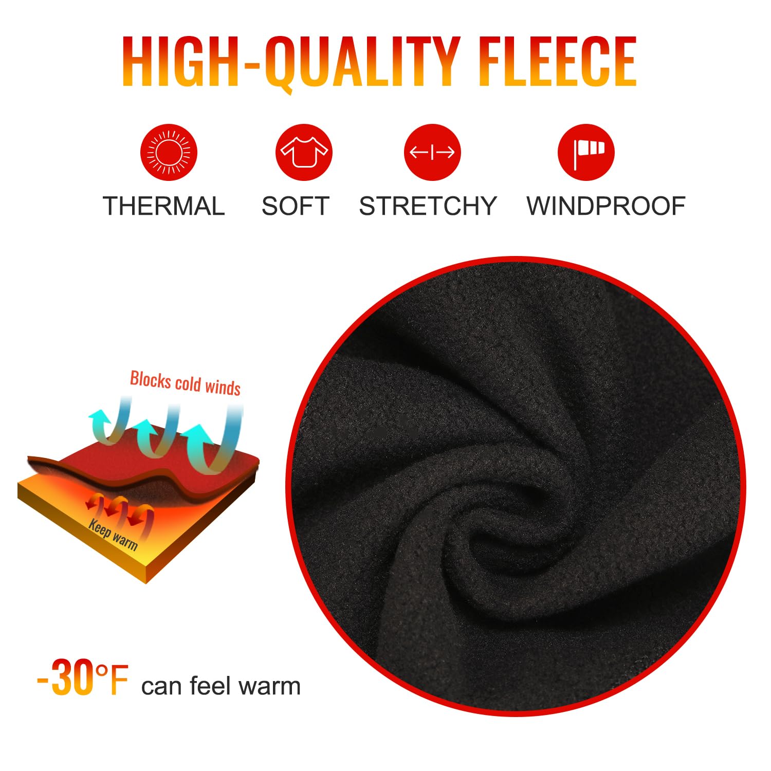 2THESTARS Balaclava Face Mask for Men - Breathable Skin-Friendly Fabric, Temperature-Locking Ski Mask for Winter Sports, Motorcycling & Outdoor Activities