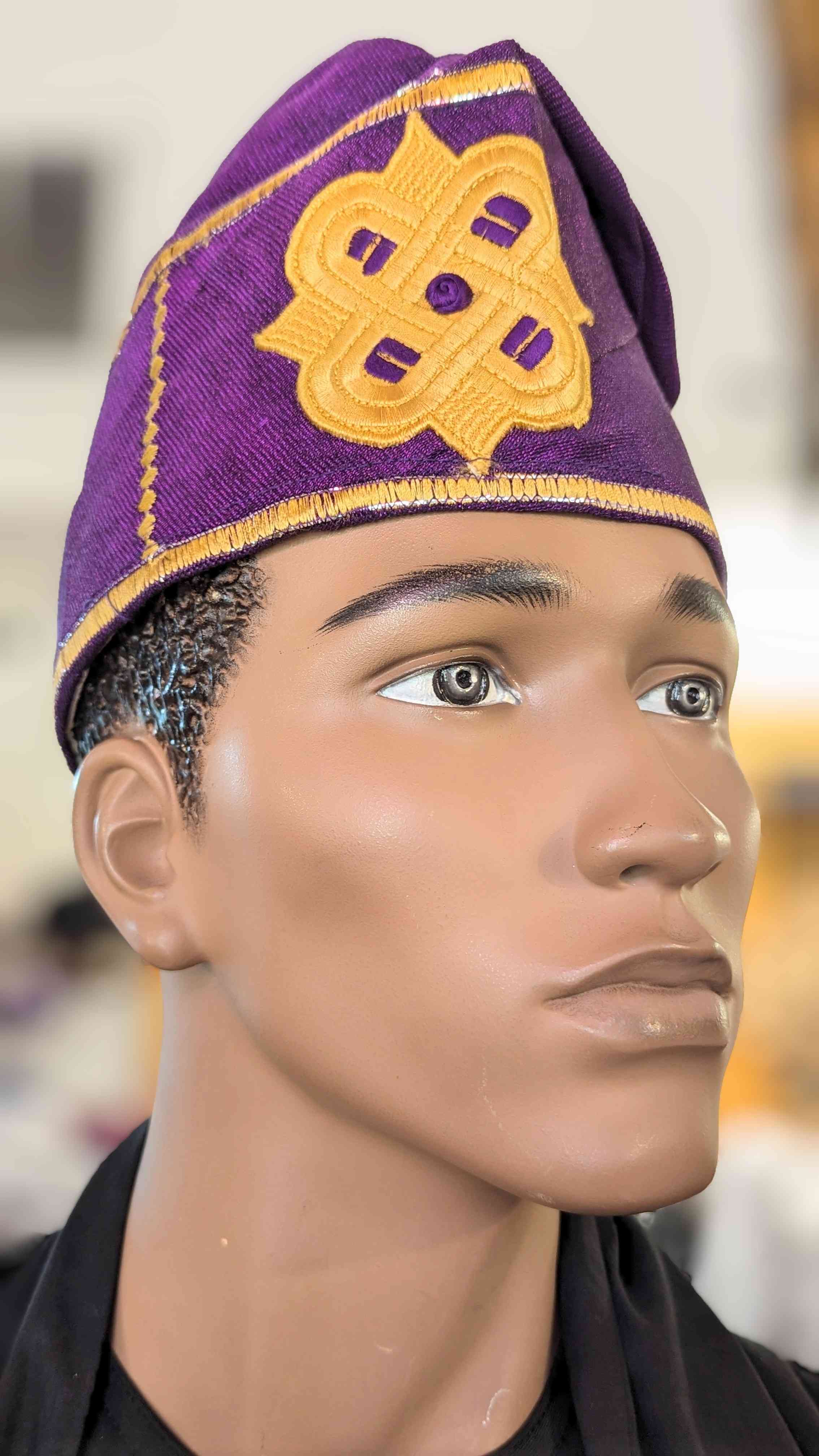 Dupsie's Eleburu African Aso Oke Fila Cap Kufi Hat for Men - Traditional Nigerian Yoruba Headwear for Weddings, Festivals & Cultural Events - DPAHPG5