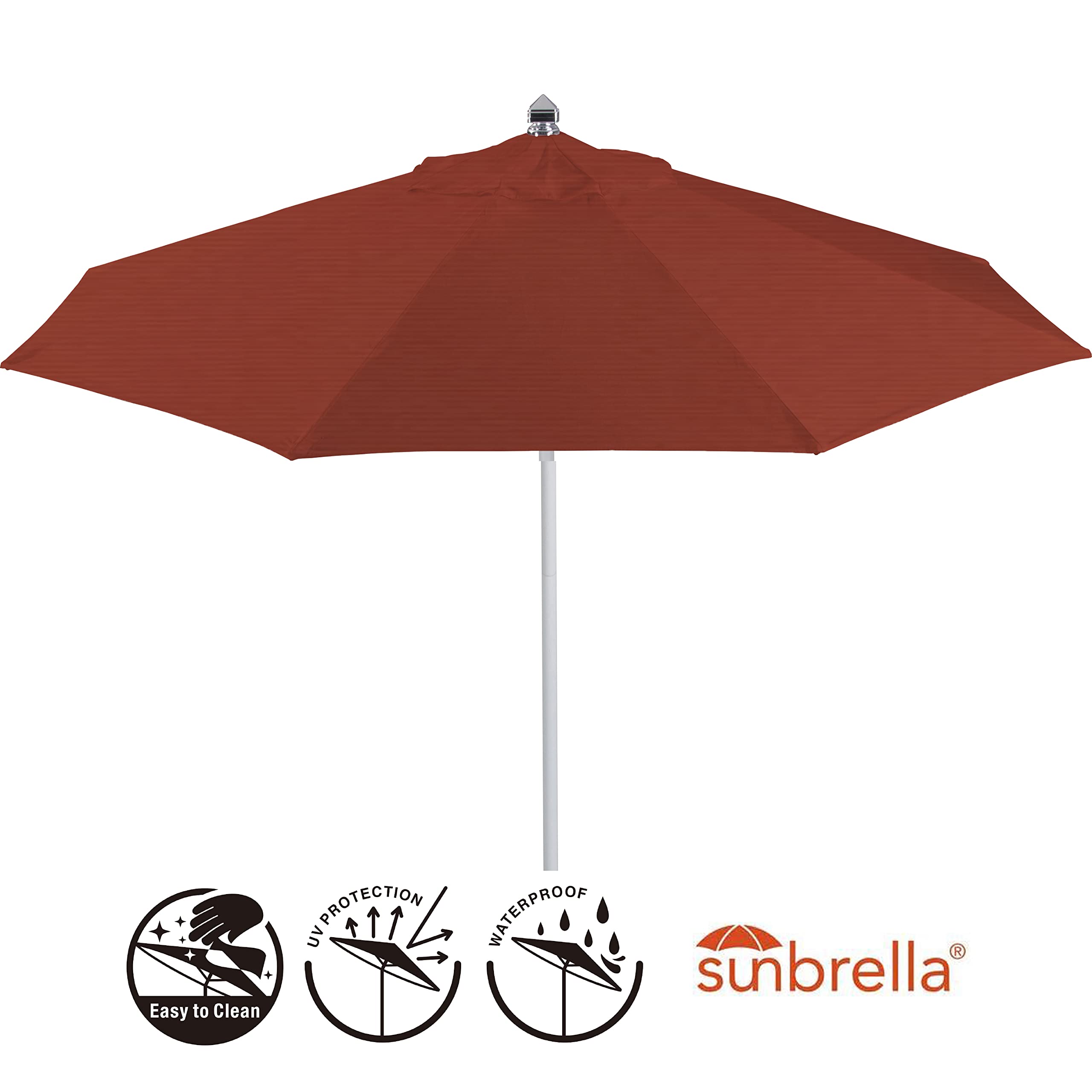 9ft Sunbrella Universal Patio Umbrella Replacement Canopy Cover - Fits 8 Rib Umbrellas - Waterproof & UV Resistant Outdoor Shade for Deck, Poolside, and Backyard Relaxation