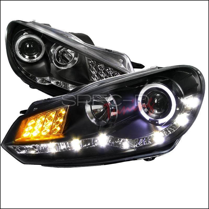 R8 Style LED Projector Headlights for 2009-2012 Volkswagen Golf - High Brightness, Easy Installation - Perfect for Night Driving & Car Upgrades