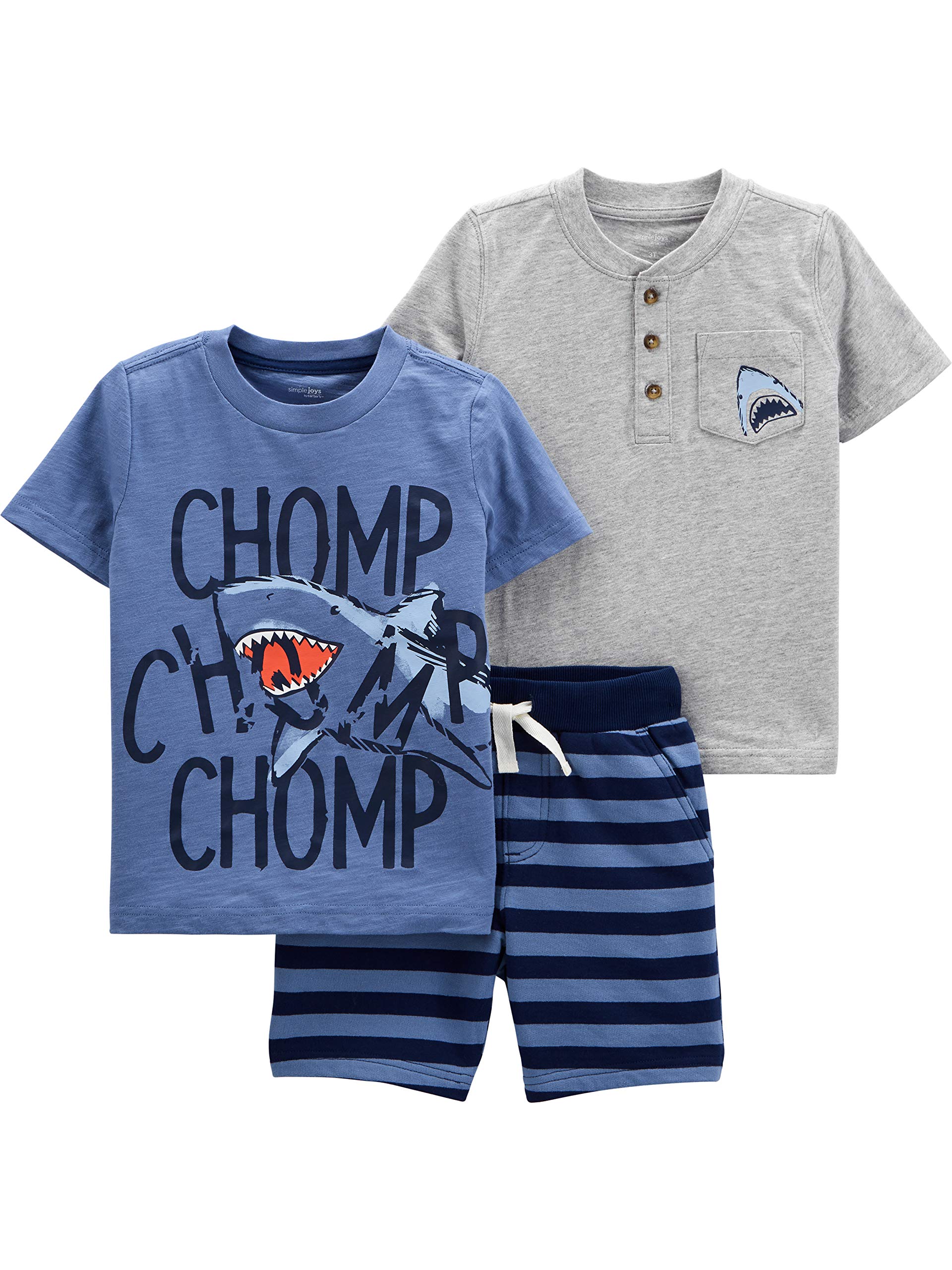 Simple Joys by Carter's Toddler & Baby Boys' 3-Piece Playwear Set - Soft Cotton Outfit for Playtime, Daycare & Casual Wear