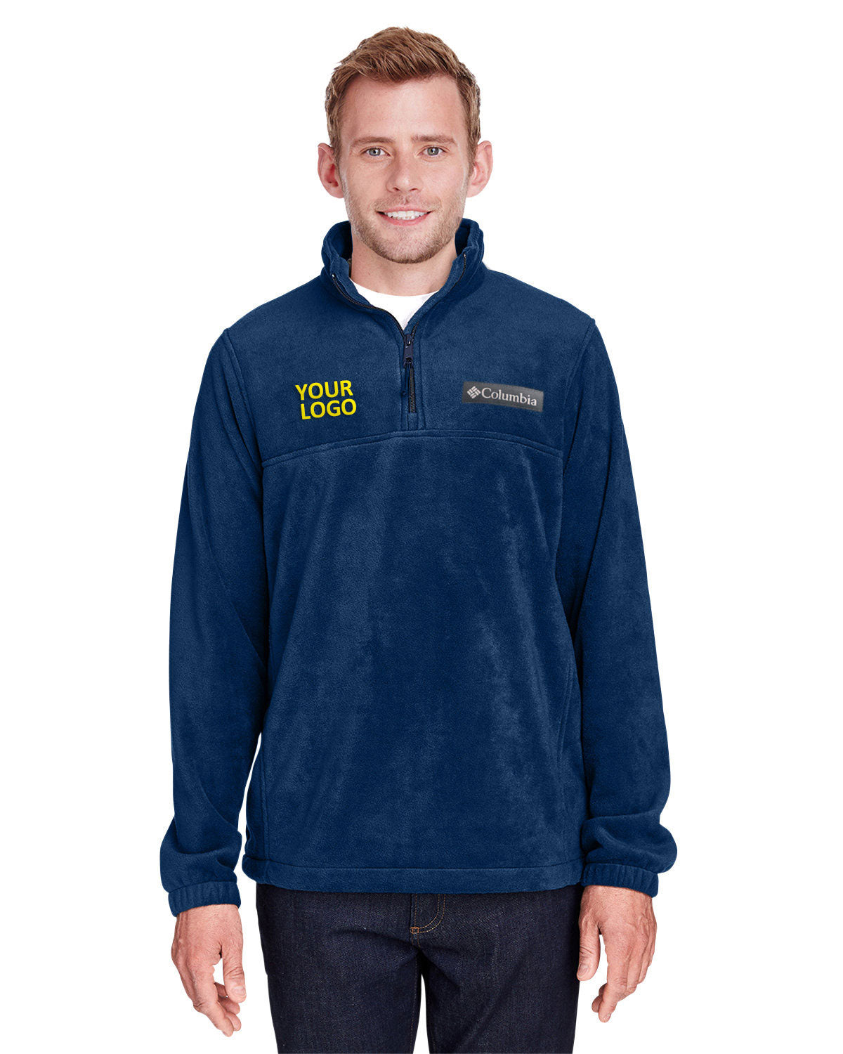 Columbia Men's Mountain Half Zip Fleece Pullover - Collegiate Navy - Warm & Comfortable Mid-Layer for Hiking, Camping & Outdoor Adventures