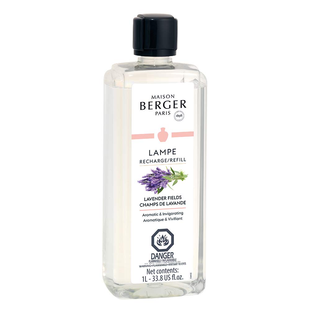 MAISON BERGER Lavender Fields Fragrance Oil Refill - 33.8oz (1L) for Home Aroma Diffusers - Air Freshener for Living Room, Bedroom & Office - Relaxing Scent for Stress Relief & Better Sleep