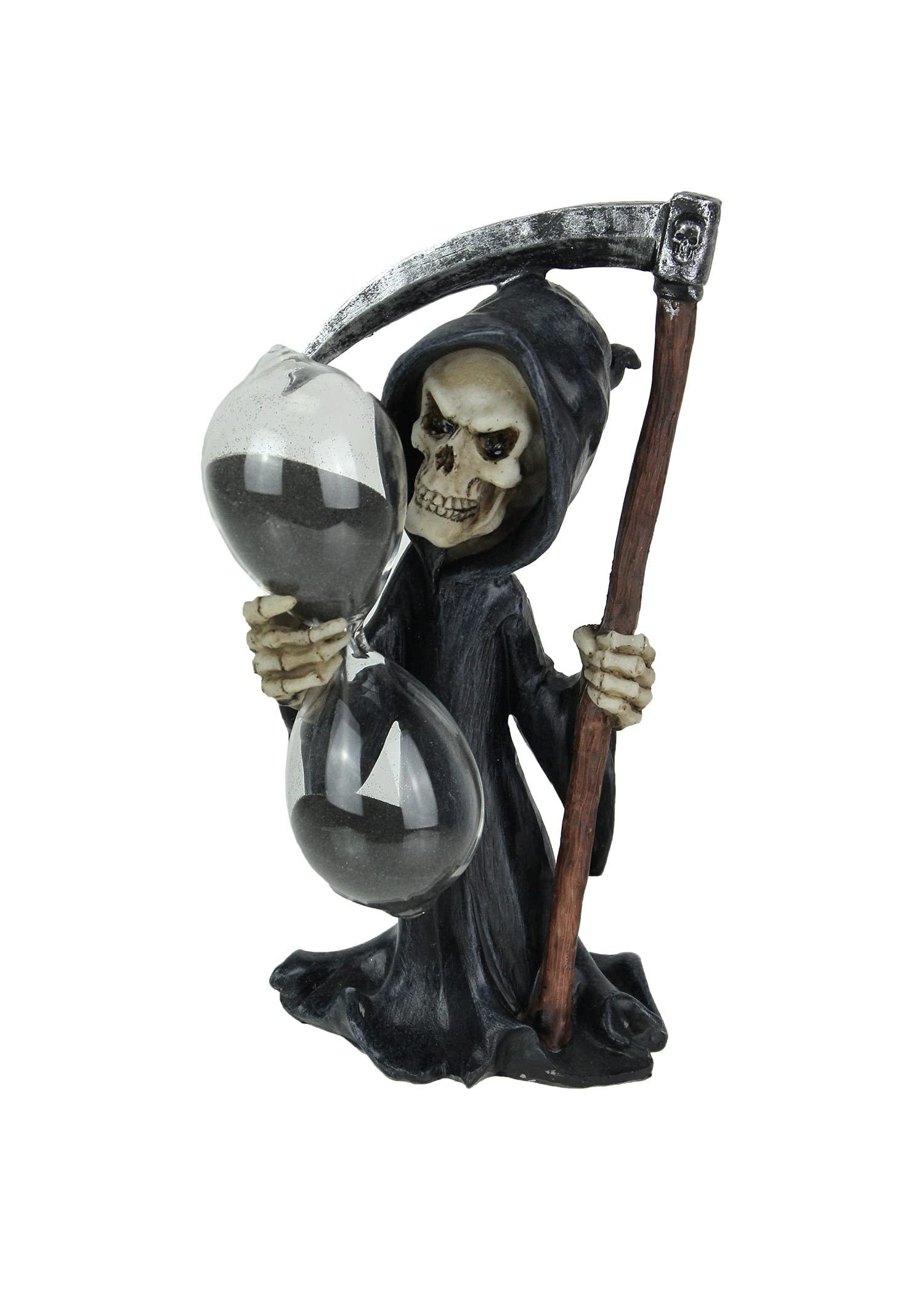 Gothic Grim Reaper Statue with Hourglass Sand Timer - Dark Decor for Halloween, Gothic Home, and Office - Perfect for Spooky Themed Parties and Collections