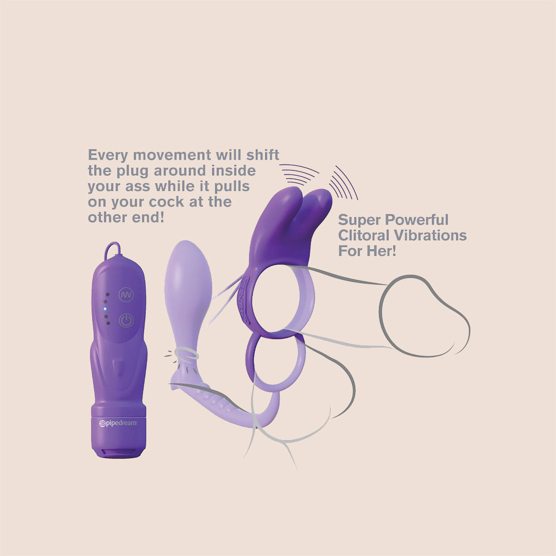 Fantasy C Ringz Ass Gasm Vibrating Rabbit - Remote Controlled Vibrating Plug with C Ring for Couples | Enhance Intimacy & Pleasure in Bedroom Play