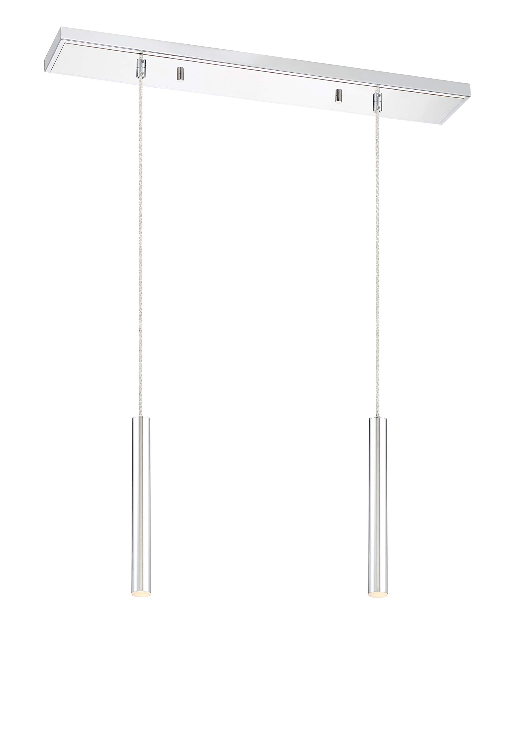 Chrome Finish Forest 2-Light Pendant Light for Kitchen Island & Billiard Room - Modern Dining & Game Room Lighting Fixture