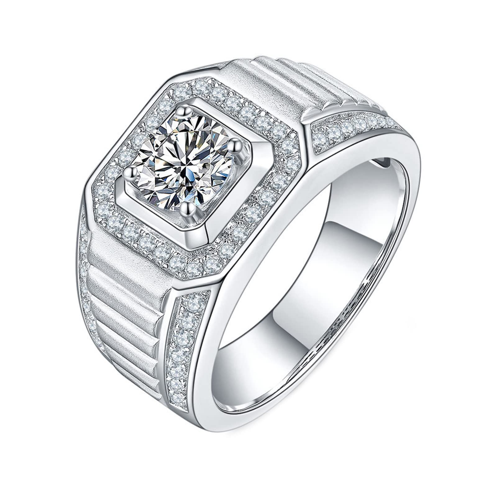 Sterling Silver Rings for Men - Valentine's Day Gift for Him - Size 8-12 - Perfect for Couples & Anniversaries