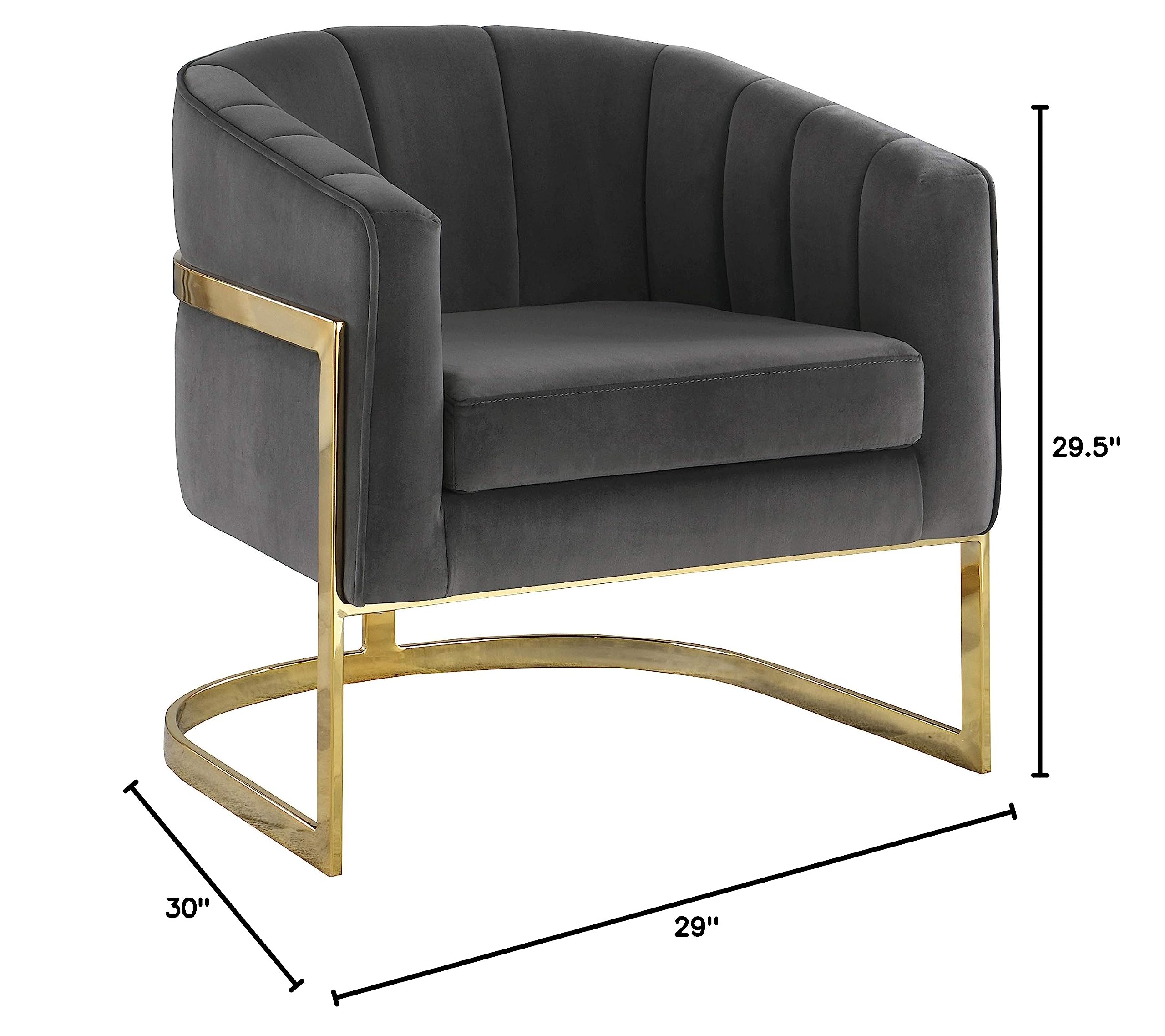 Dark Grey and Gold Accent Chair by Coaster Furniture - Modern Living Room, Bedroom, or Office Seating - Model 903039