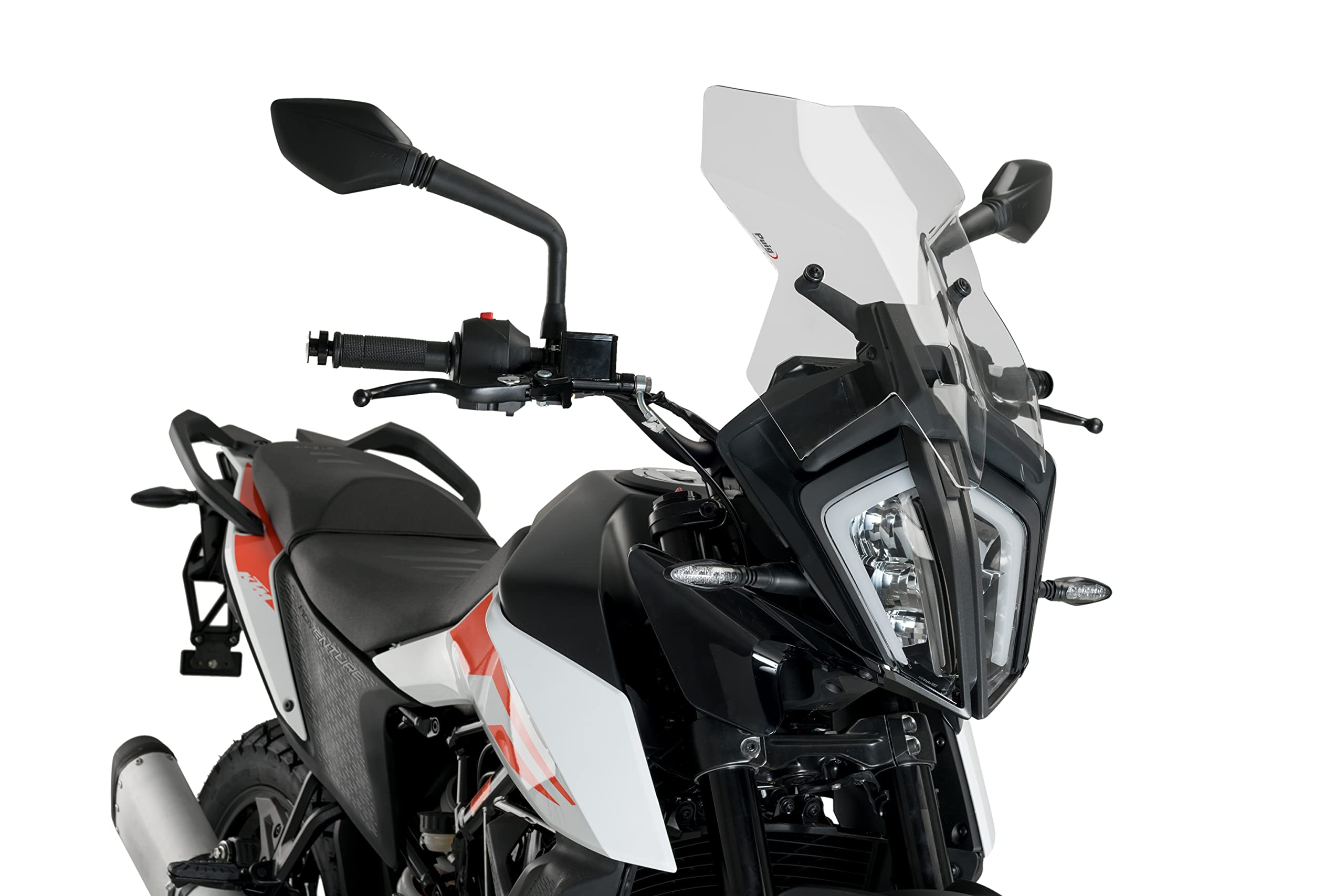 Puig Touring Windshield Screen for KTM 390 Adventure (2020-2022) - Clear Motorcycle Windshield for Improved Riding Comfort on Long Distance Tours