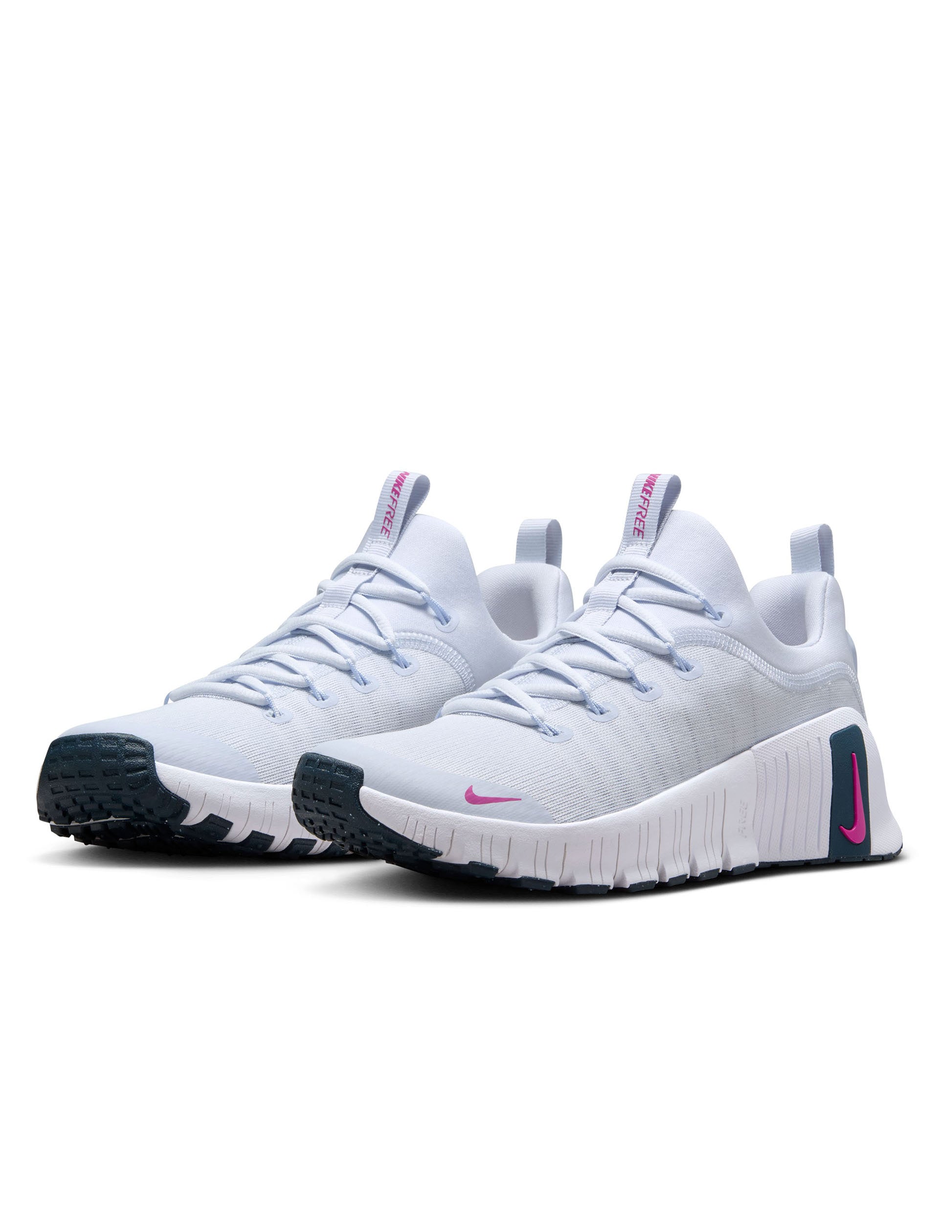 Nike Free Metcon 6 Training Shoes - Football Grey/Armory Navy/Hot Fuchsia | CrossFit, Gym & Workout Shoes for Men & Women | Ideal for Weightlifting, HIIT & Functional Training