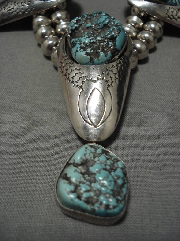 Vintage Navajo Sterling Silver Necklace with Seafoam Turquoise - 115g Handmade Native American Jewelry for Women, Boho Chic Accessory, Perfect for Festivals & Special Occasions