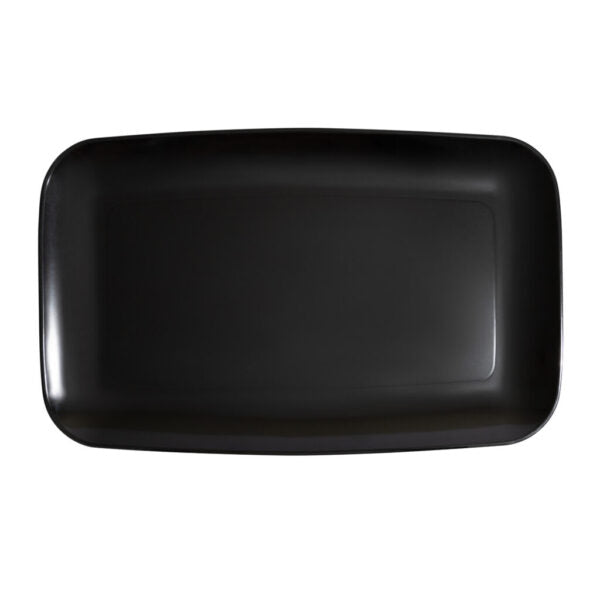 Organic Black Rectangle Serving Dish Set - 18 x 11 Inches, 2 Pack - Perfect for Dinner Parties, Buffets & Holiday Entertaining