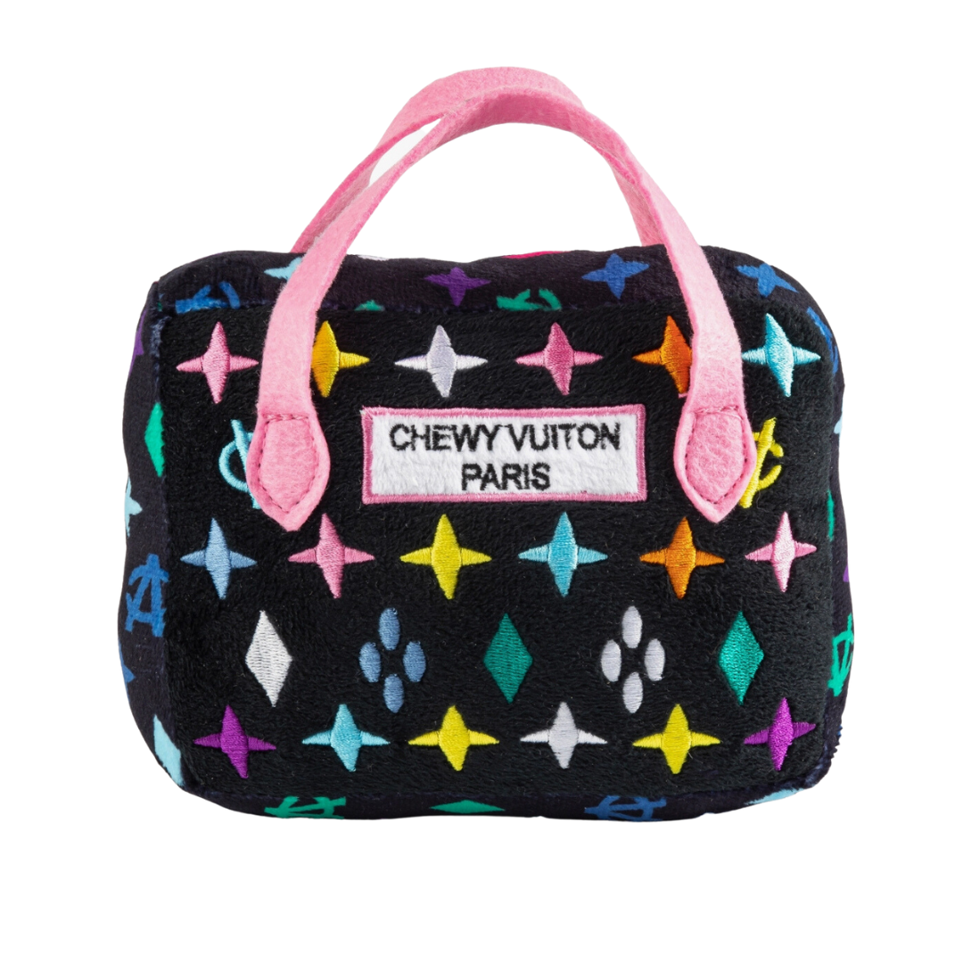 Louis Vuitton Inspired Black Monogram Chew Toy for Dogs - Durable Pet Teething Toy for Puppies & Small Dogs | Perfect for Playtime, Training & Dental Health