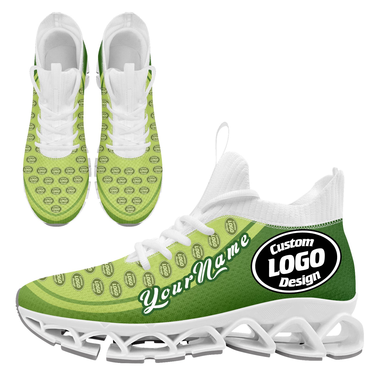 Custom Green Maxsoul Shoes - Personalized Sneakers for Men & Women | Breathable Lightweight Comfortable Walking Shoes | Perfect for Running, Gym Workouts & Casual Wear (FN030XD D020388 Size 7)