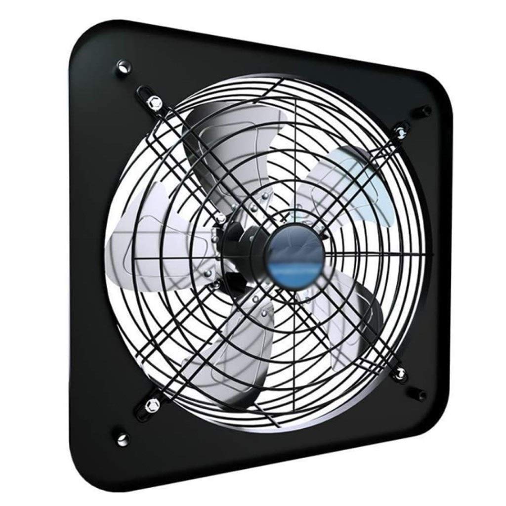 12 Inch Square Exhaust Fan - High Speed Window Ventilation Fan for Home, Kitchen, Bathroom & Garage - Black Household Air Circulation System (Perfect for Cooking Fumes, Humidity Control & Odor Removal)