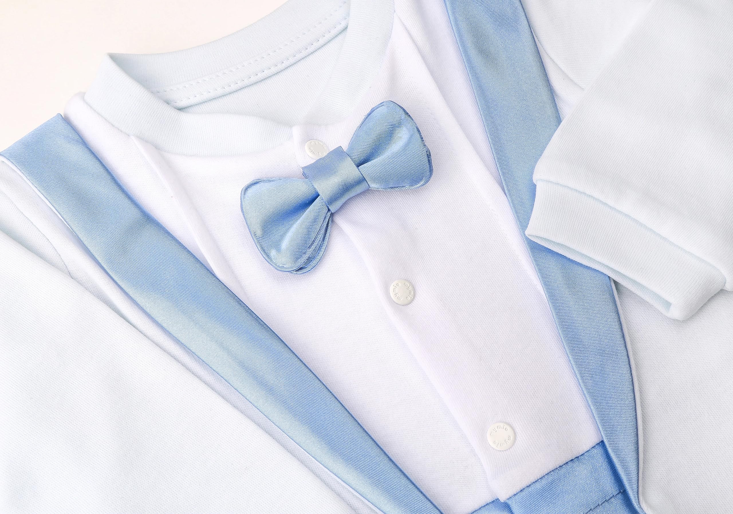Lilax Baby Boy Gentleman Tuxedo Footie Pajamas - Christmas Holiday Outfit with Bow Tie - Cute Newborn Photo Shoot & Family Gathering Outfit