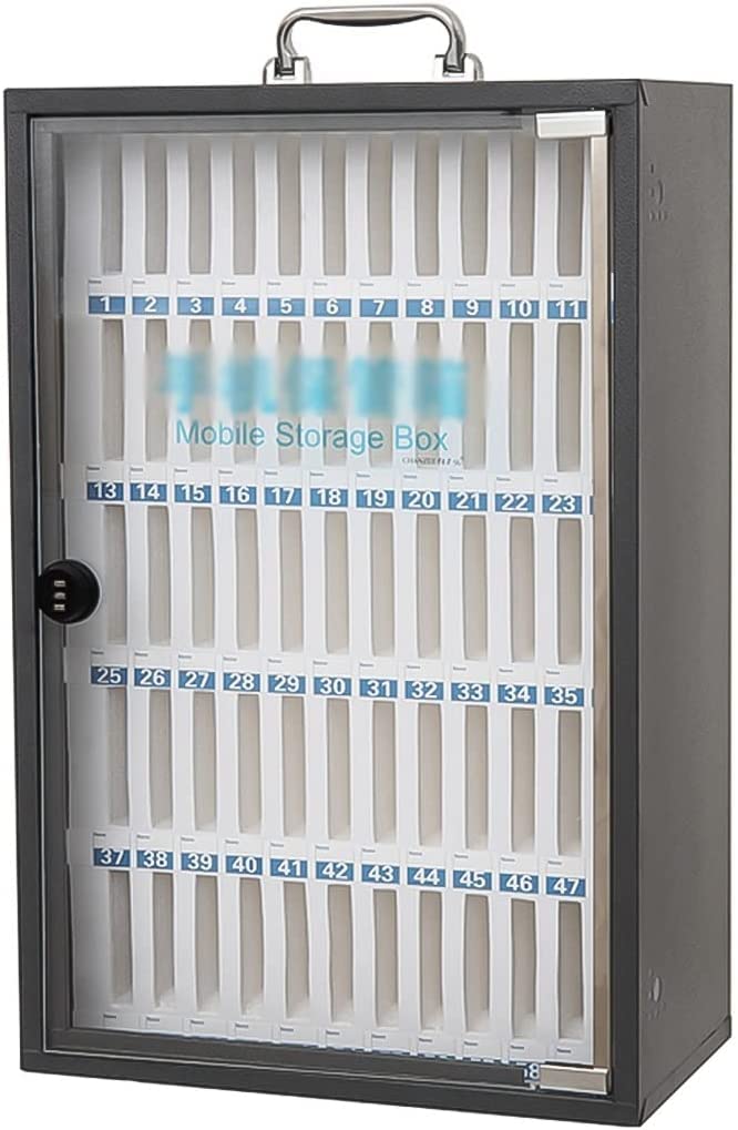 OITTo 36-Slot Wall Mounted Cell Phone Storage Cabinet with Combination Lock - Secure Mobile Phone Safe Deposit Box for Schools & Offices - Black, 60cm - Perfect for Classrooms, Meetings & Employee Phone Management