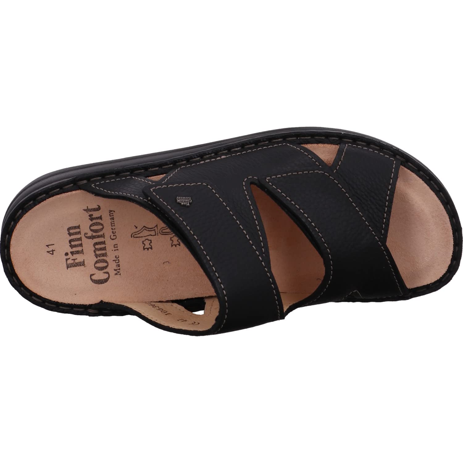 Finn Comfort Men's Black Leather Shoes Size 10.5 - Premium Comfort & Support for Walking, Travel & Work - Handcrafted in Germany