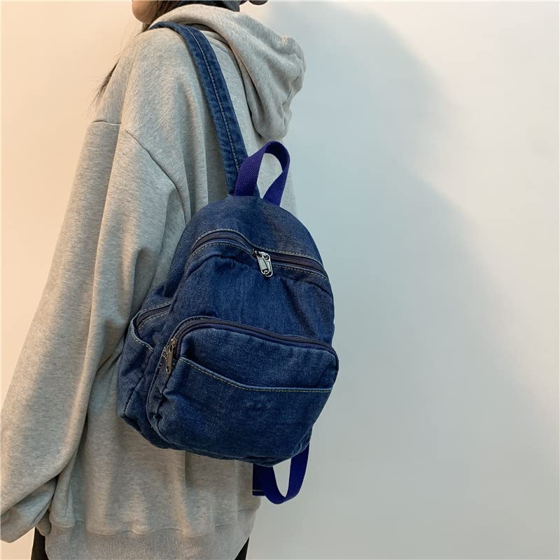 XPONNI Small Grunge Backpack Purse for Women & Teen Girls - Mini Backpack Handbag (Dark Blue) - Perfect for School, Travel & Everyday Use