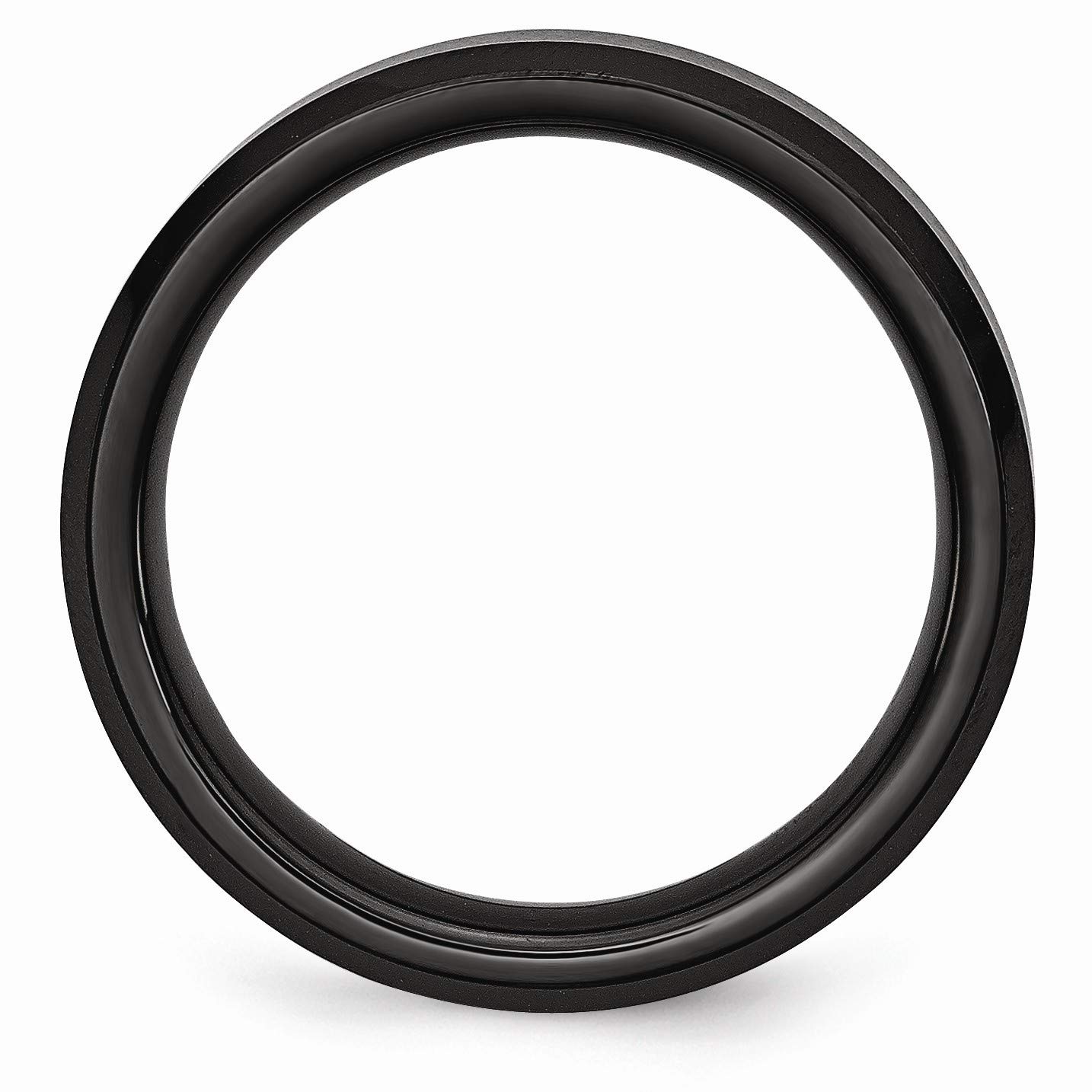 Black Ceramic Wedding Band for Men - 6mm Comfort Fit Beveled Edge Ring - Durable & Lightweight for Daily Wear, Gym, Work & Special Occasions