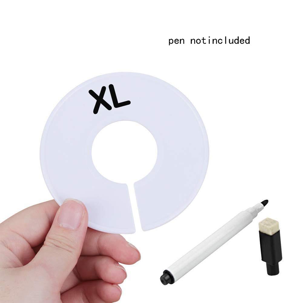15-Pack Blank Round Closet Dividers & Hangers - White Plastic Clothing Rack Size Organizers for Baby Clothes, Retail Stores & Home Wardrobe Organization - Perfect for Nursery, Boutique & Closet Storage Solutions