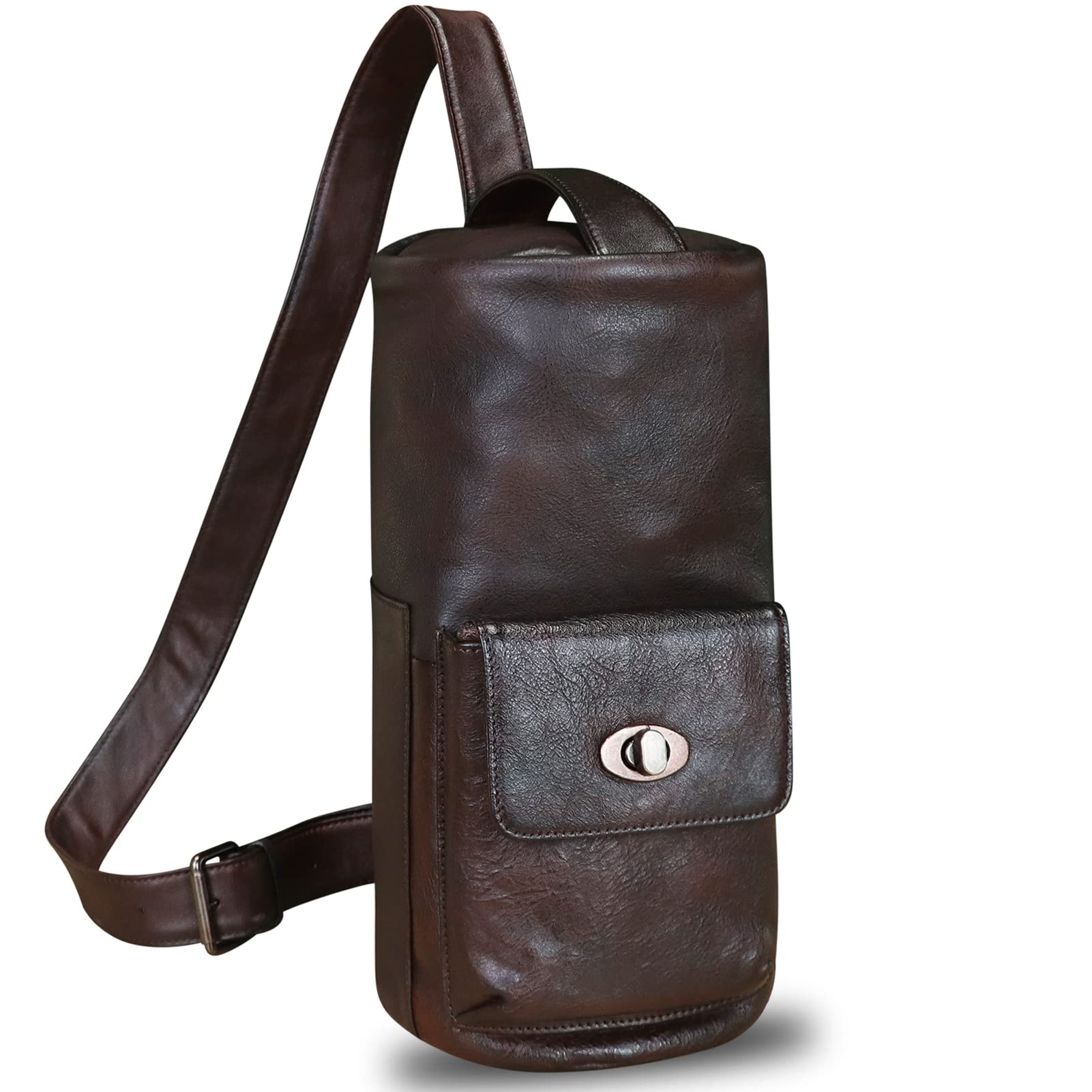 Genuine Leather Sling Bag for Men & Women - Large Crossbody Shoulder Backpack - Durable Real Leather Chest Purse - Perfect for Travel, Work & Everyday Use