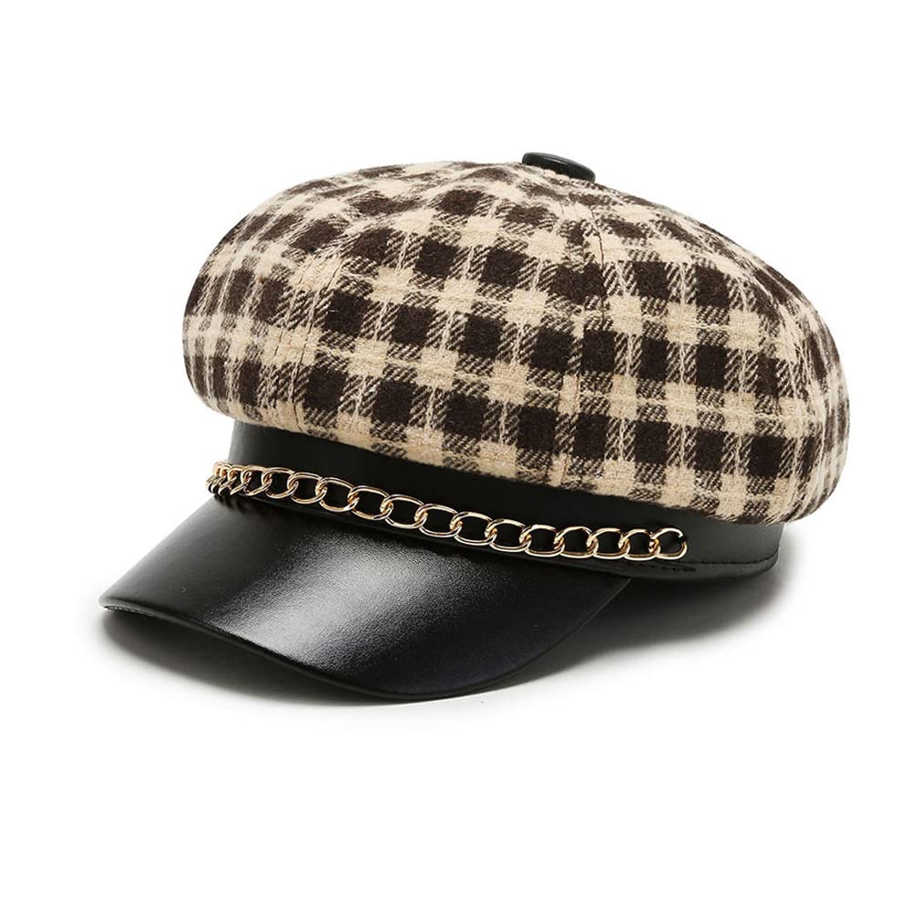 Stylish Winter Plaid Beret Hat for Women - Fashion Newsboy Cap & French Beanie - Perfect for Cold Weather, Outdoor Activities & Holiday Outfits
