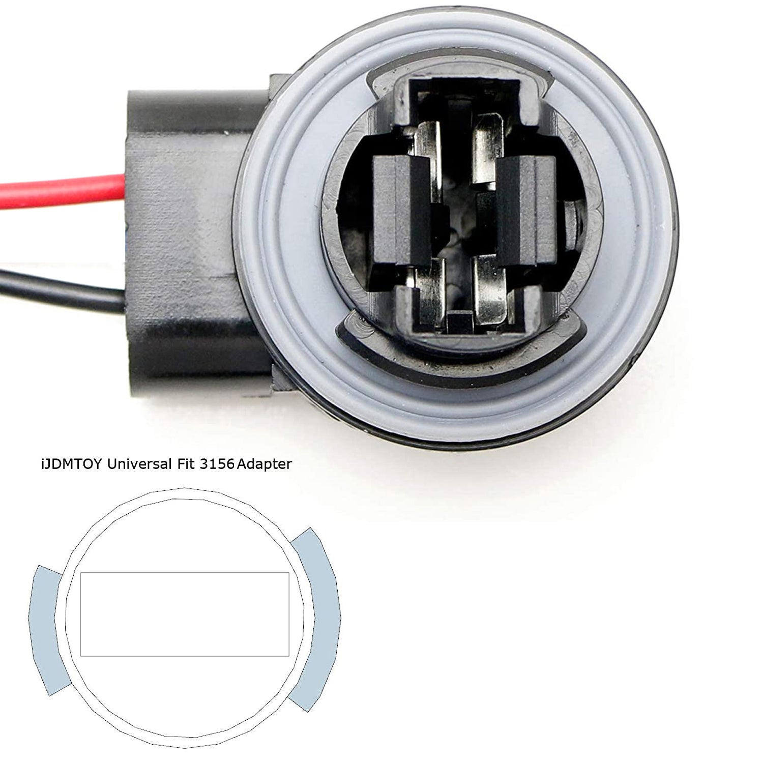 3156 2 Tab Socket with Pre-Wired Harness - LED Bulb Replacement, Repair & Installation Kit for Car, Truck, RV & Marine Lighting Systems