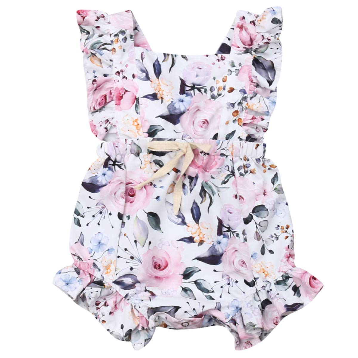 Baby Girl Floral Romper - Newborn Infant Ruffle Bodysuit One-Piece Jumpsuit Outfit | Perfect for Summer Photoshoots, Playdates & Special Occasions