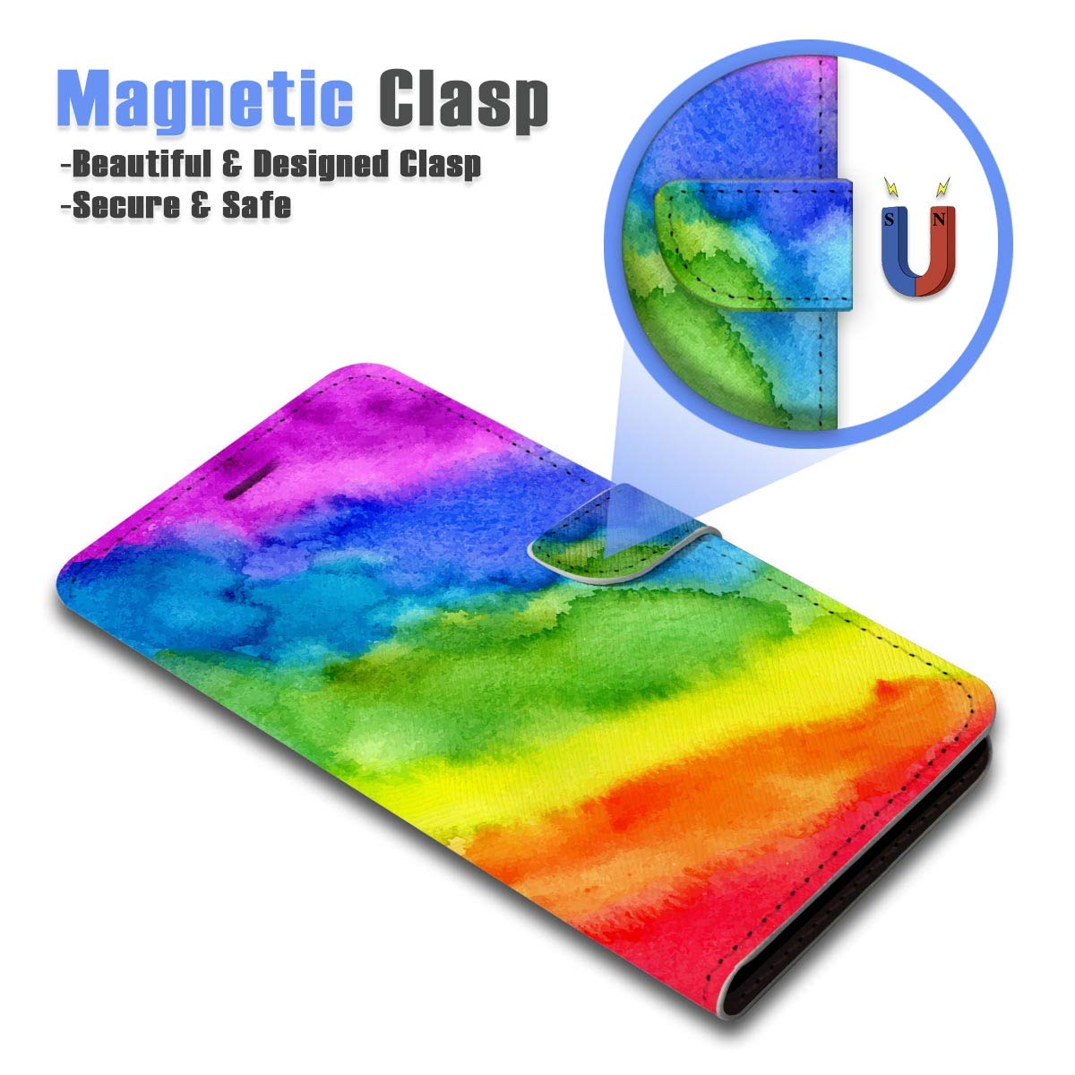 Rainbow Gay Pride Flip Wallet Phone Case for iPhone Xs Max - A22018 Art Design, Slim Protective Cover with Card Slots | Perfect for Daily Use, Travel & LGBTQ+ Pride Events