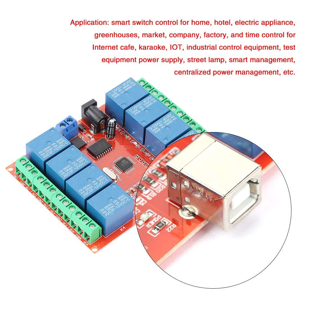 8-Channel 12V USB Relay Module for PC Control - Home Automation