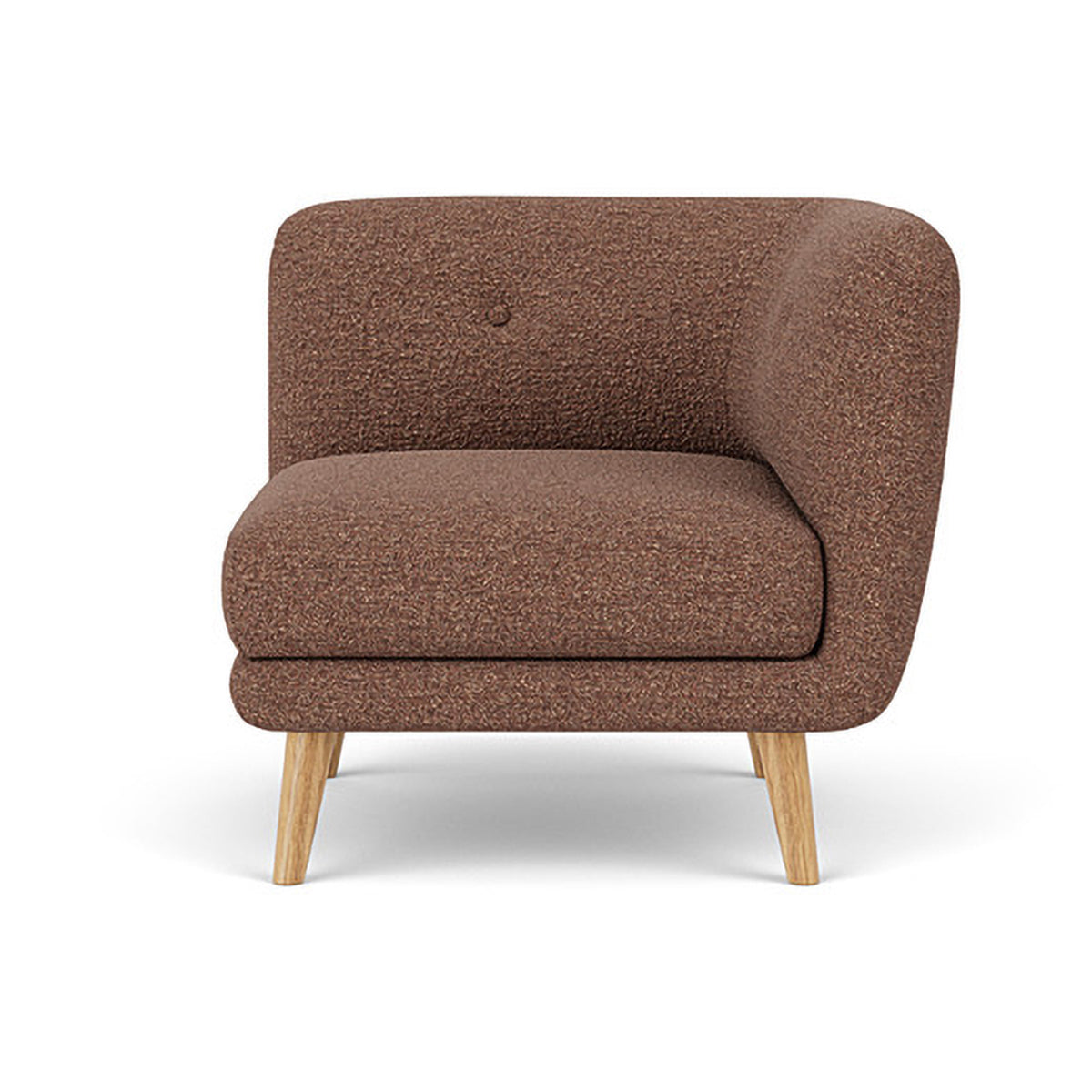 Alfred Boucle Right 1 Seater Modular Sofa - Modern Accent Chair for Living Room, Bedroom & Office - Compact Single Seater Couch with Removable Cushions