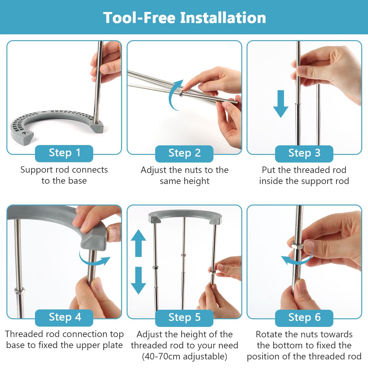 Feeloco Adjustable Undermount Sink Support System - Heavy Duty Stainless Steel Brackets for Kitchen & Bathroom Sinks (15.7-27.5 Inch) - Perfect for DIY Installation and Home Renovation Projects