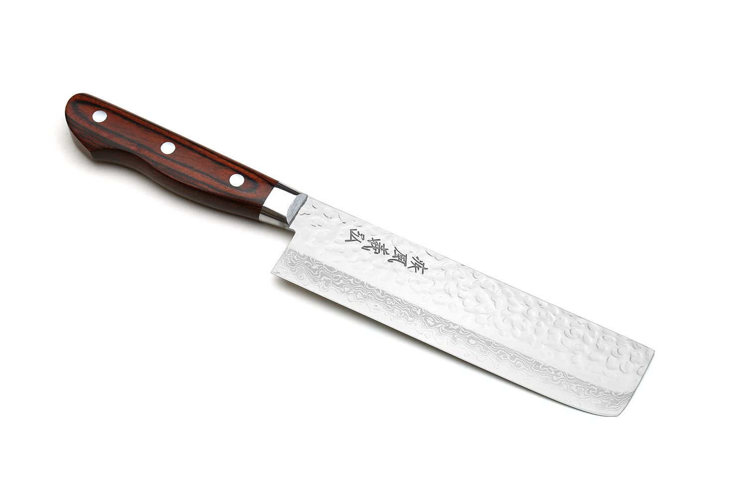 Yoshihiro VG10 16 Layer Hammered Damascus Nakiri Knife 6.5