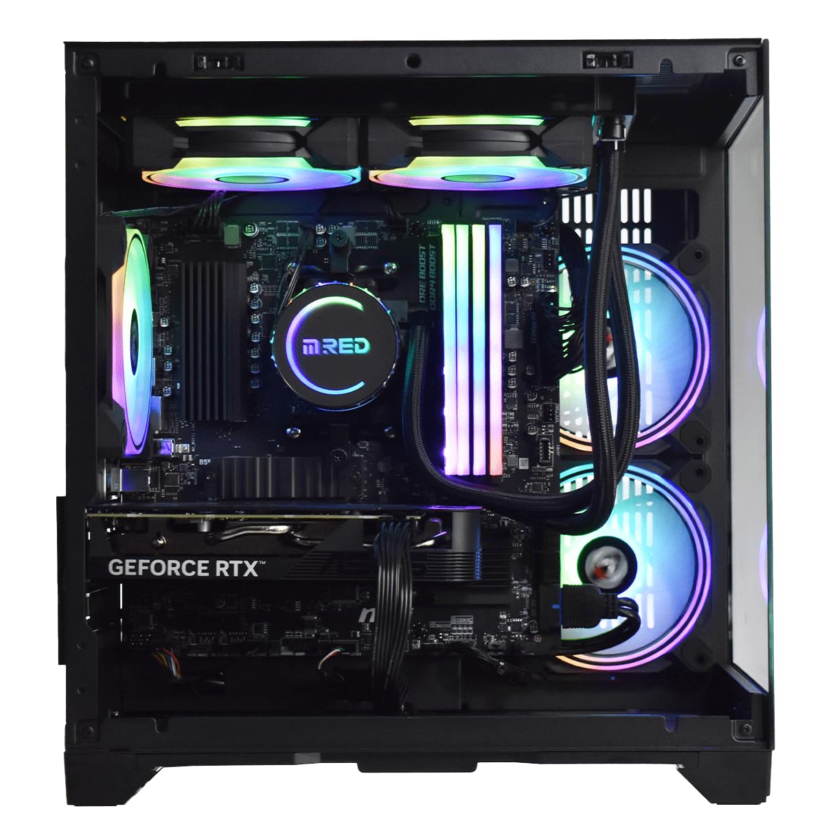 High-Performance M.Red Gaming PC - RTX 4060Ti, Ryzen 7 5700X, 32GB DDR4 RAM, 1TB NVMe SSD (Model CBT011-04) - Perfect for 4K Gaming, Streaming & Content Creation