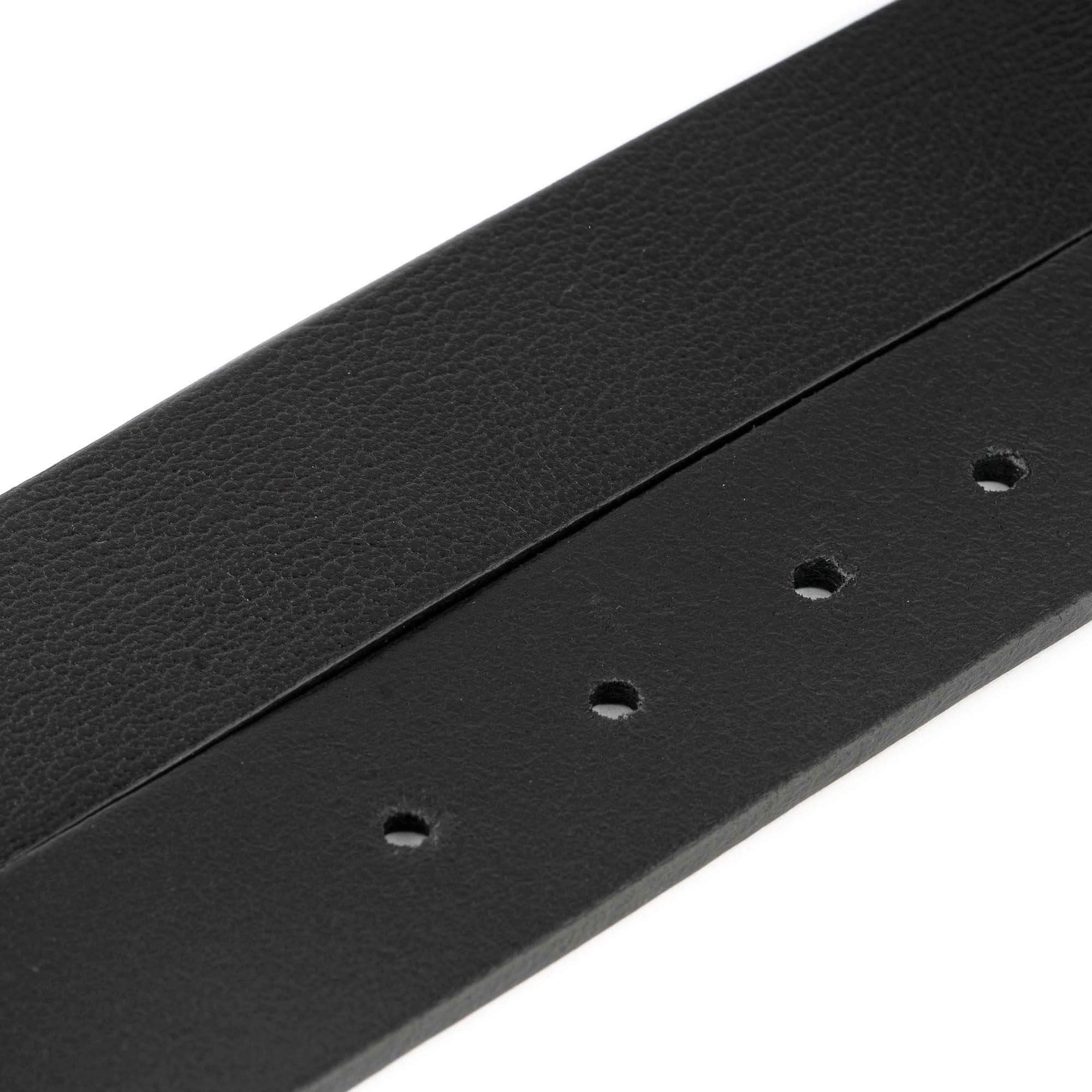 Premium Black Buffalo Leather Belt Strap for Montblanc Buckles - 3.8cm Wide - Durable & Stylish Dress Belt for Business, Office & Formal Occasions