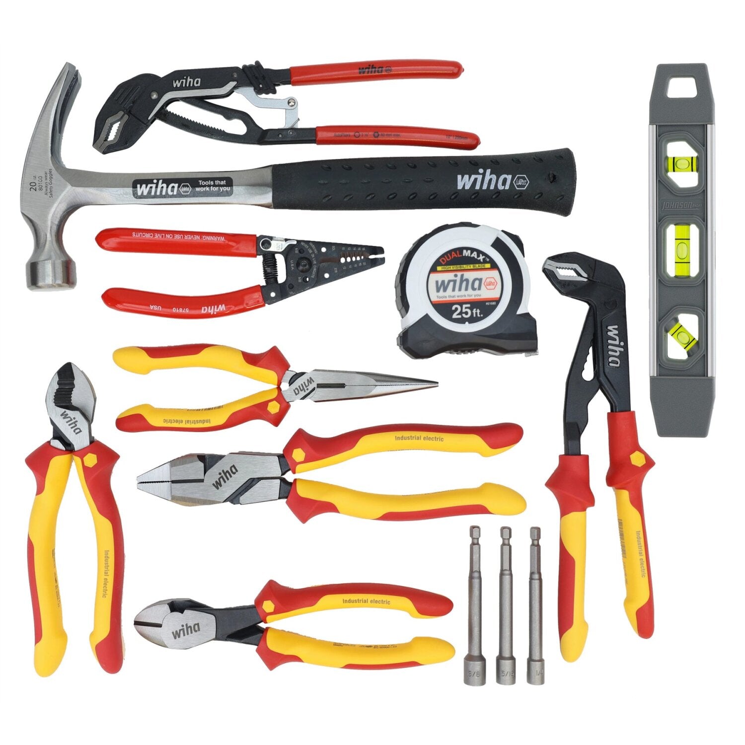 Wiha 91871 Journeyman Electrician's Insulated Tool Kit - 30-Piece Heavy Duty Backpack Set for Professional Electricians | Perfect for Industrial, Commercial & Residential Electrical Work