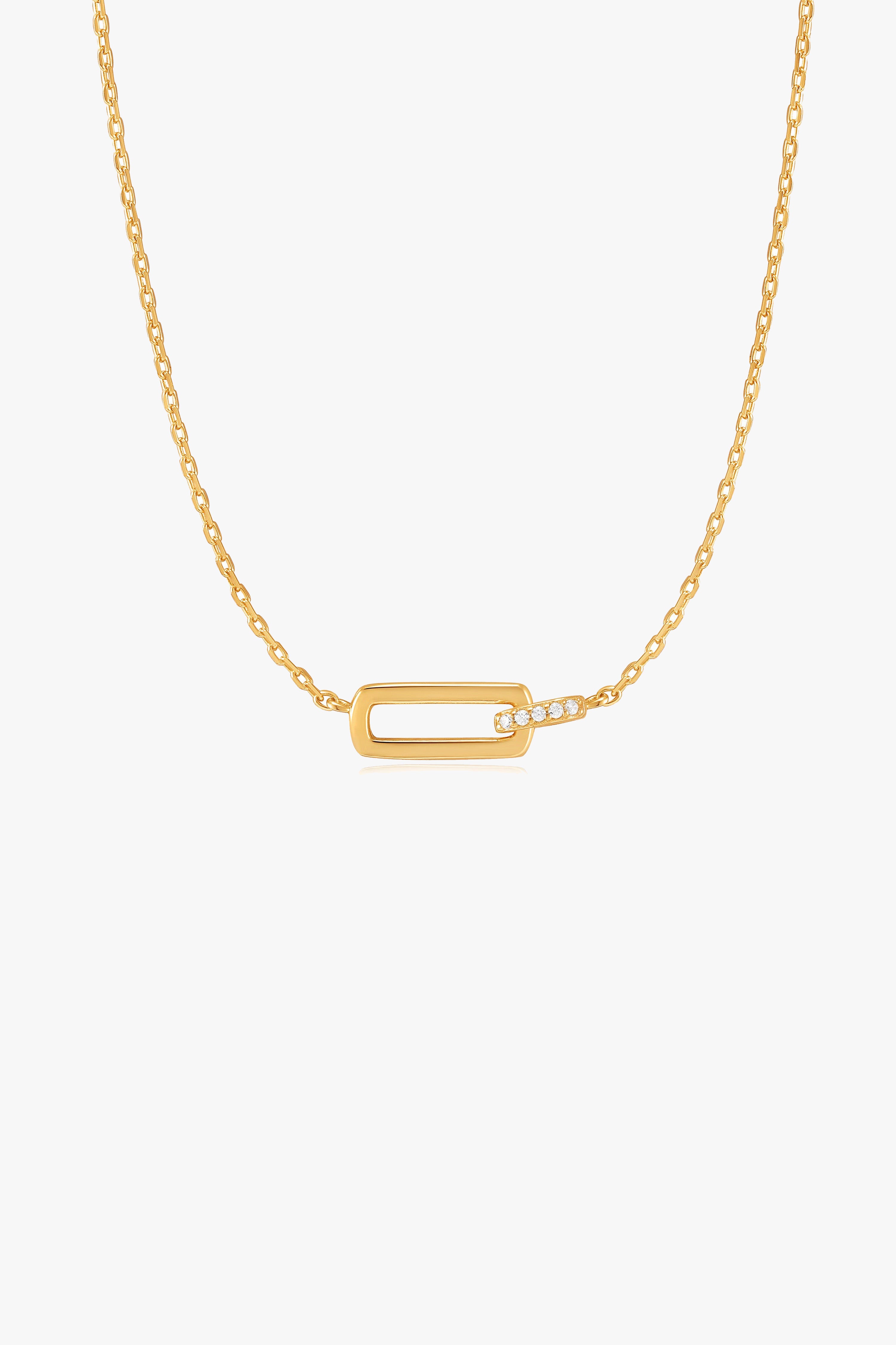 Glam Rock Gold Interlock Necklace for Women - Vintage 70s Style Layering Chain Jewelry - Perfect for Concerts, Parties & Boho Fashion
