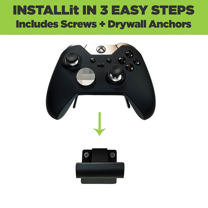 HIDEit 4P PlayStation 4 Pro (PS4 Pro) Vertical Wall Mount Bracket - Black Controller Bundle - Space Saving Gaming Setup for Bedroom, Living Room & Game Room
