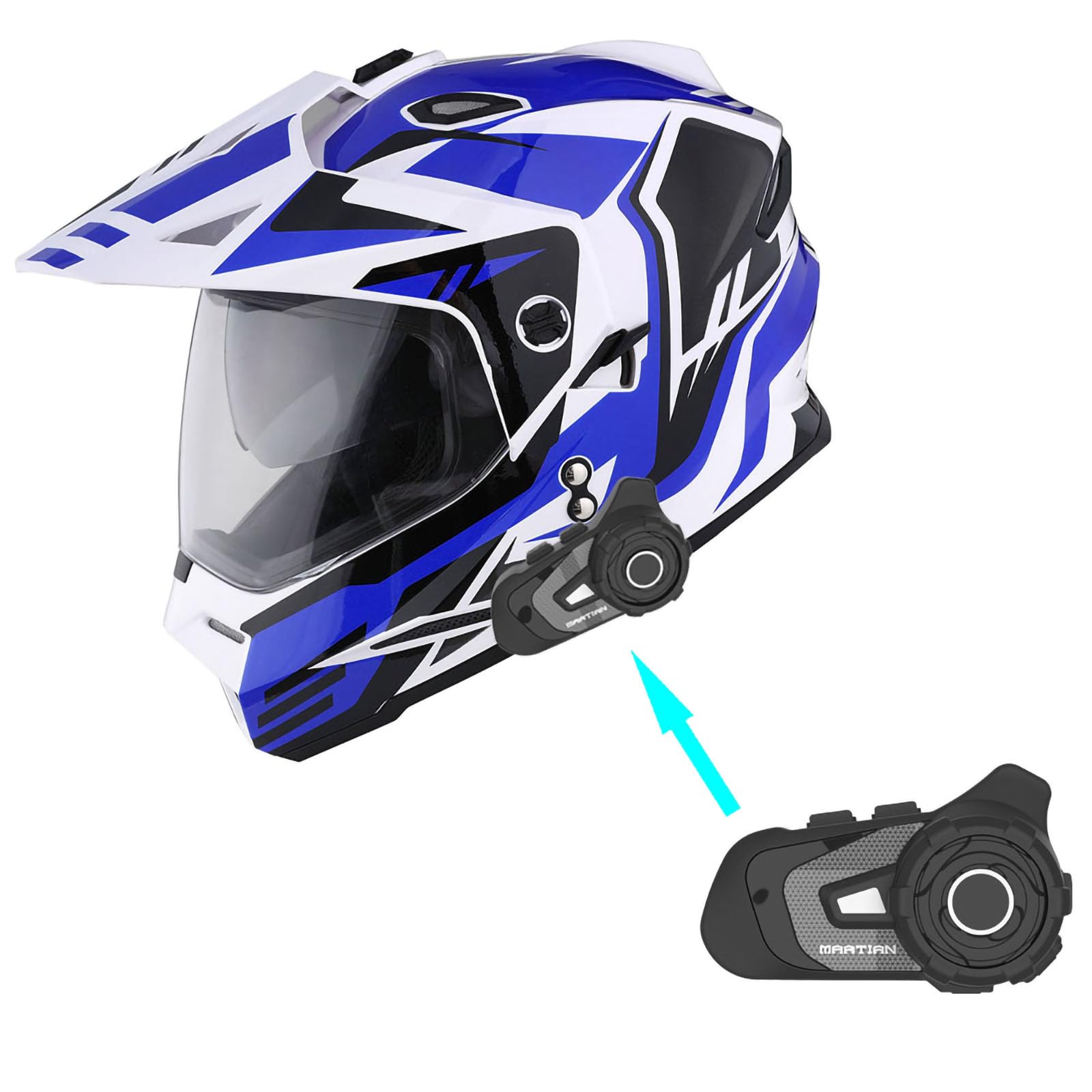 1Storm HF802 Dual Sport Motorcycle Helmet - DOT Certified Full Face Motocross Helmet with Dual Visor for Off-Road & Street Riding | Ideal for Adventure Touring, Dirt Biking & Commuting