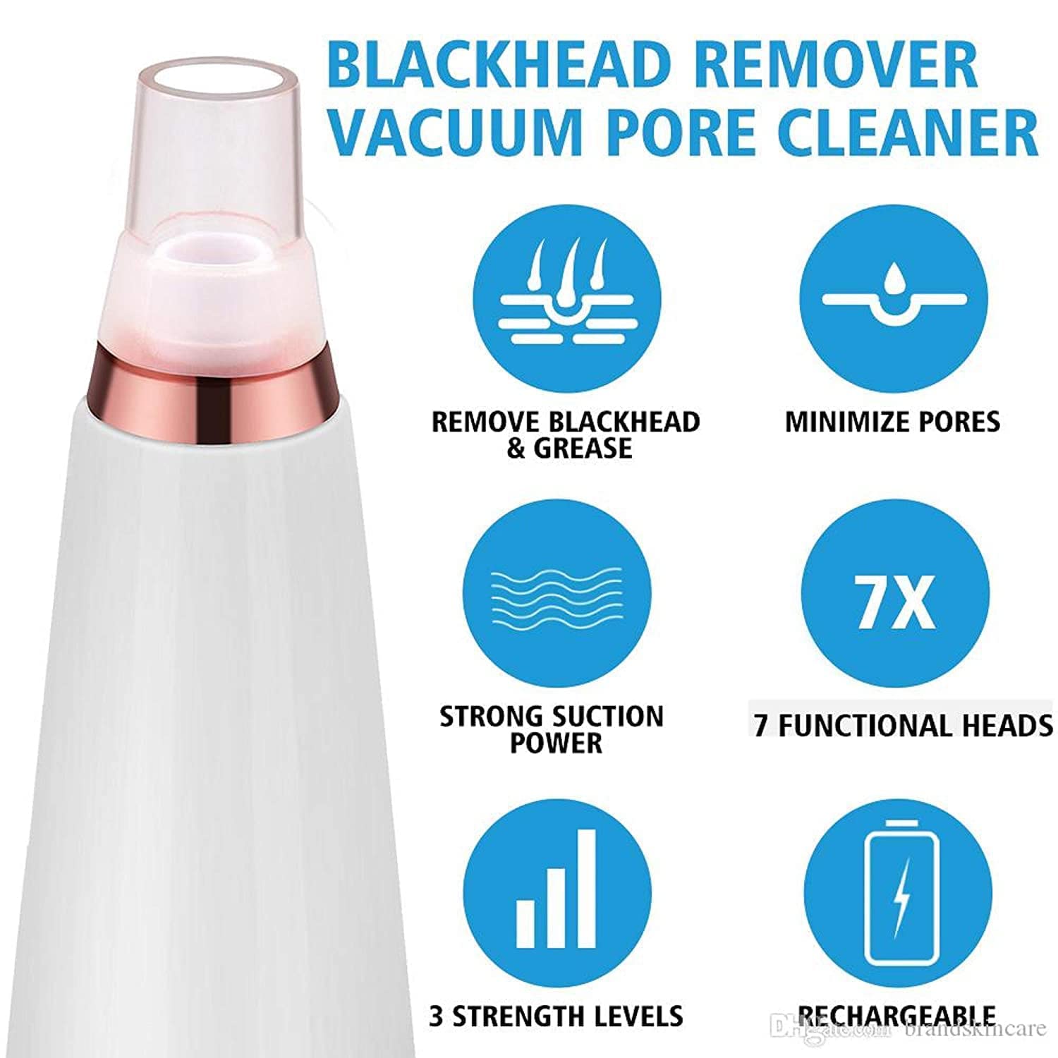 6-in-1 Blackhead Remover Vacuum - Pore Cleaner for Acne & Skin Care | Home Spa Device for Men & Women