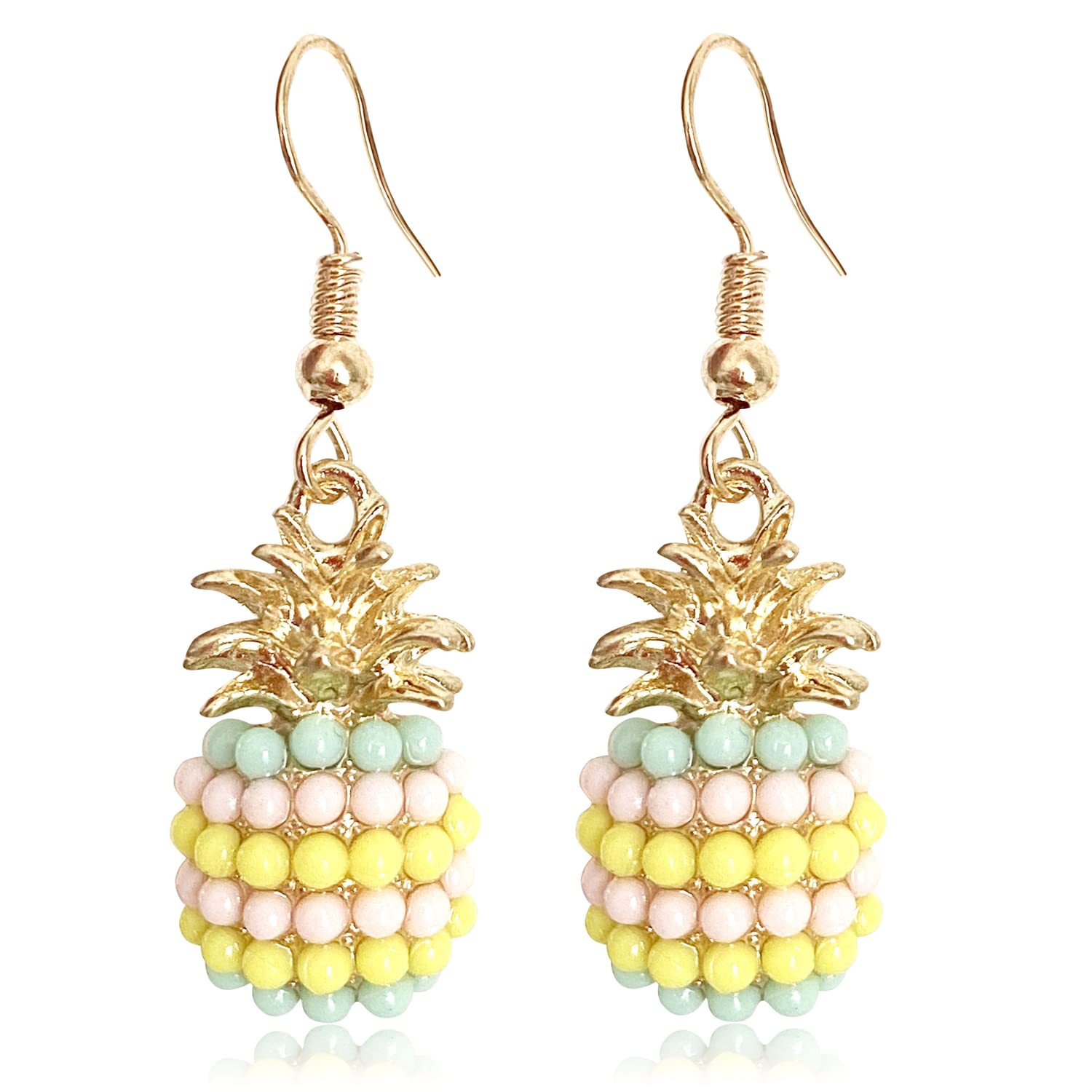 ANDPAI Handmade Classic Imitation Pearl Pineapple Stud Earrings - Elegant Dangle Drop Jewelry for Women | Perfect for Summer Outfits, Beach Vacations & Gift Giving