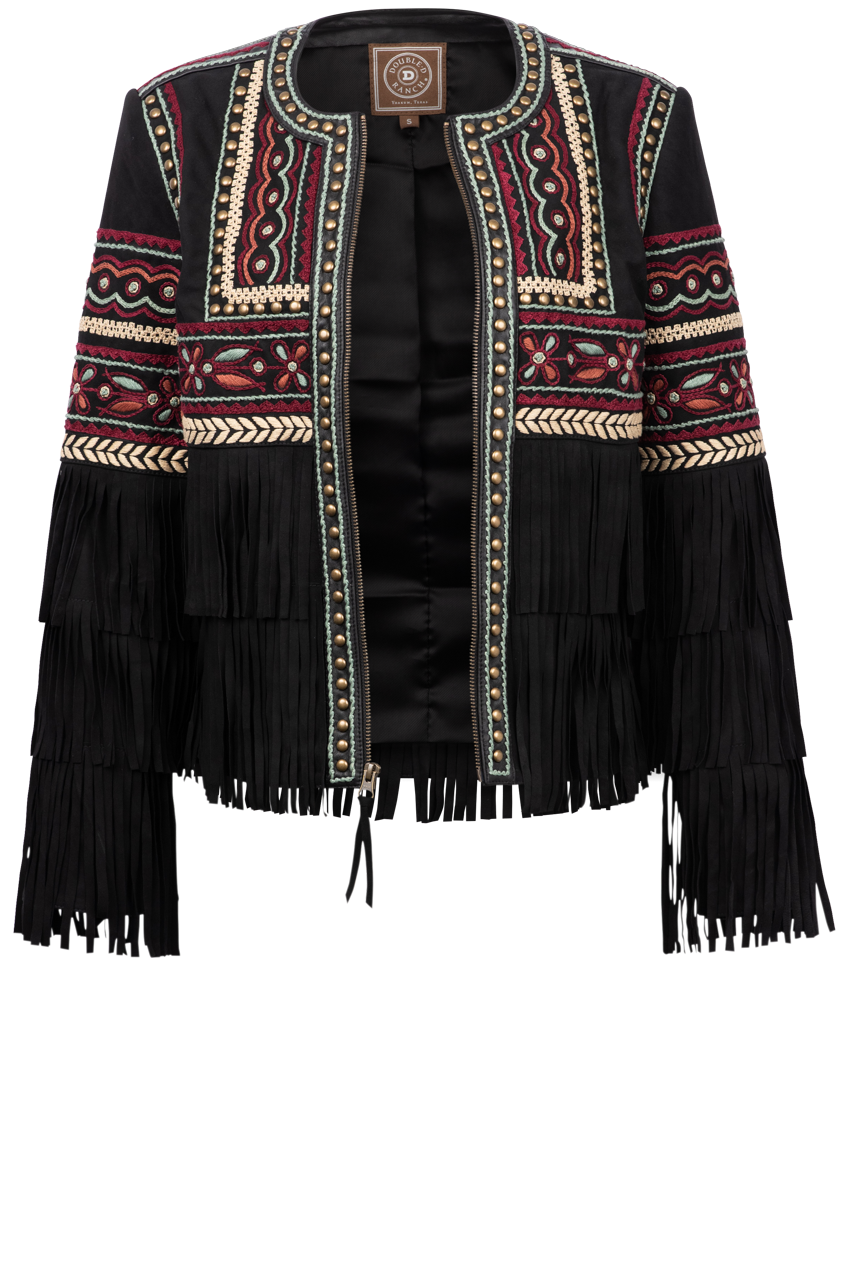 Double D Ranch Noemi Jacket - Women's Western Denim Jacket with Embroidered Details | Perfect for Rodeo, Country Music Festivals & Casual Outfits