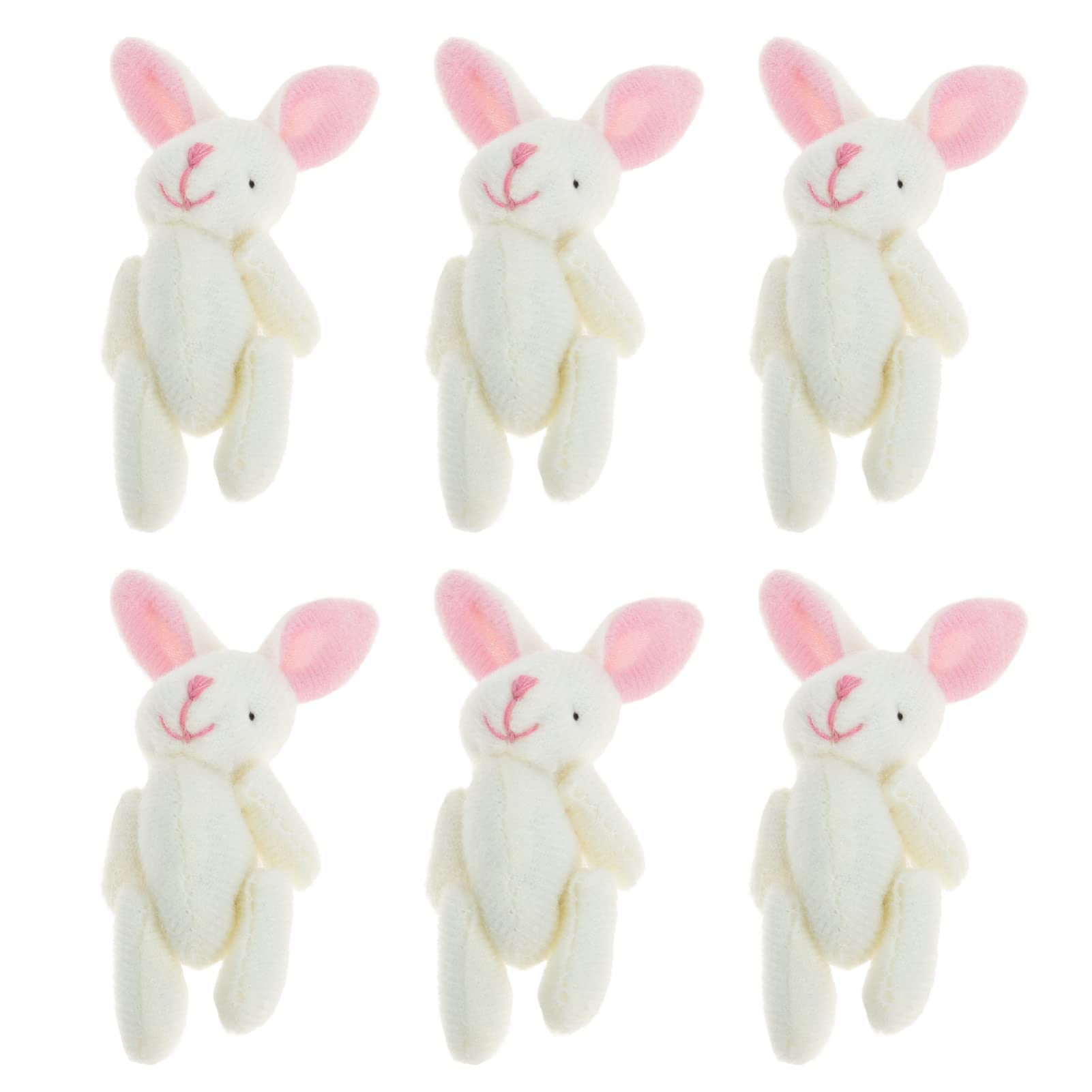 ABOOFAN 6Pcs Easter Plush Bunny Toys - Mini Soft Stuffed Rabbit Dolls for Easter Basket Fillers, Party Favors & Home Decor - Cute Spring Gift for Kids & Toddlers