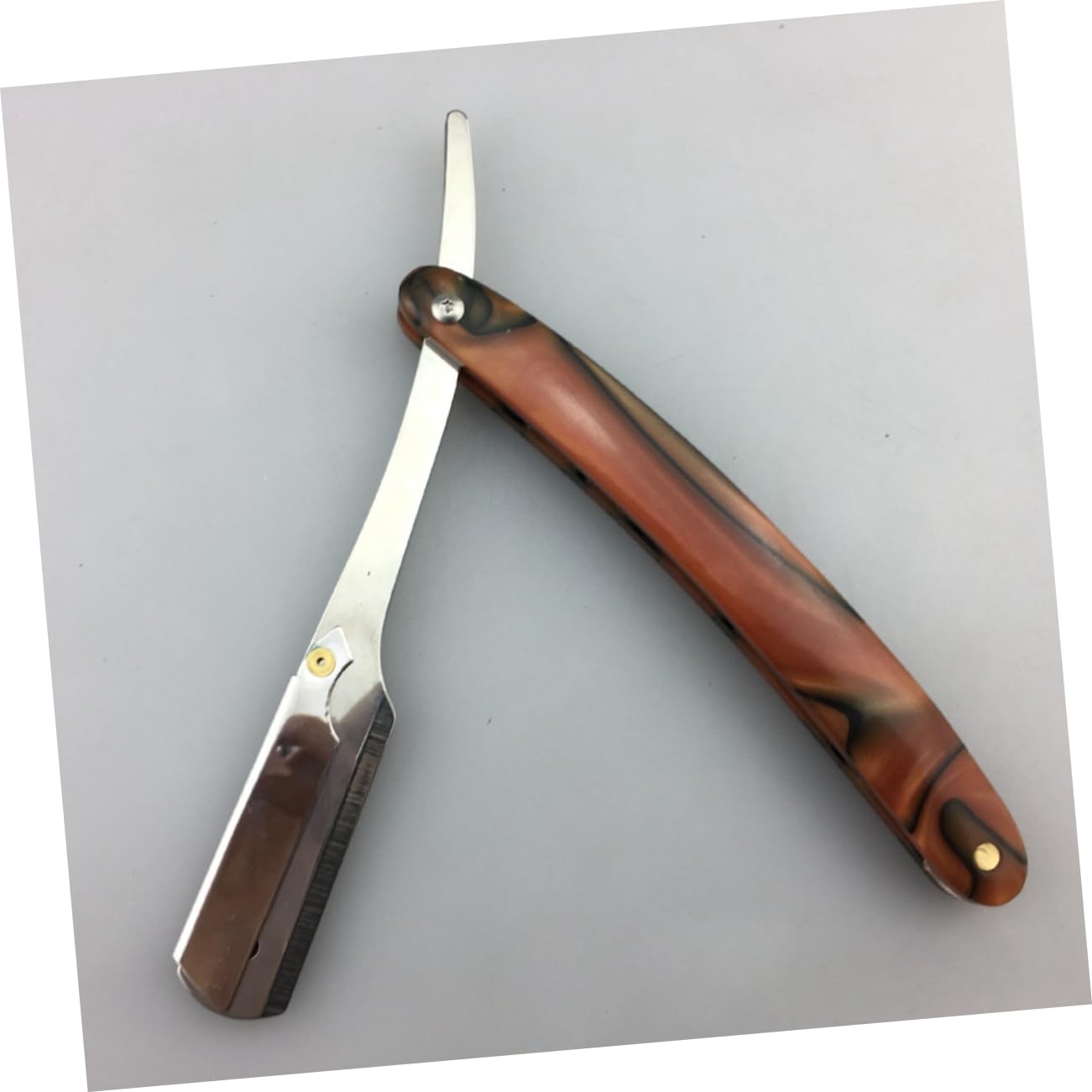 2-Pack Stainless Steel Straight Razor Blades for Men - Classic Wooden Handle Barber Razor for Precision Shaving & Grooming - Ideal for Wet Shaving, Beard Trimming & Professional Barbershop Use