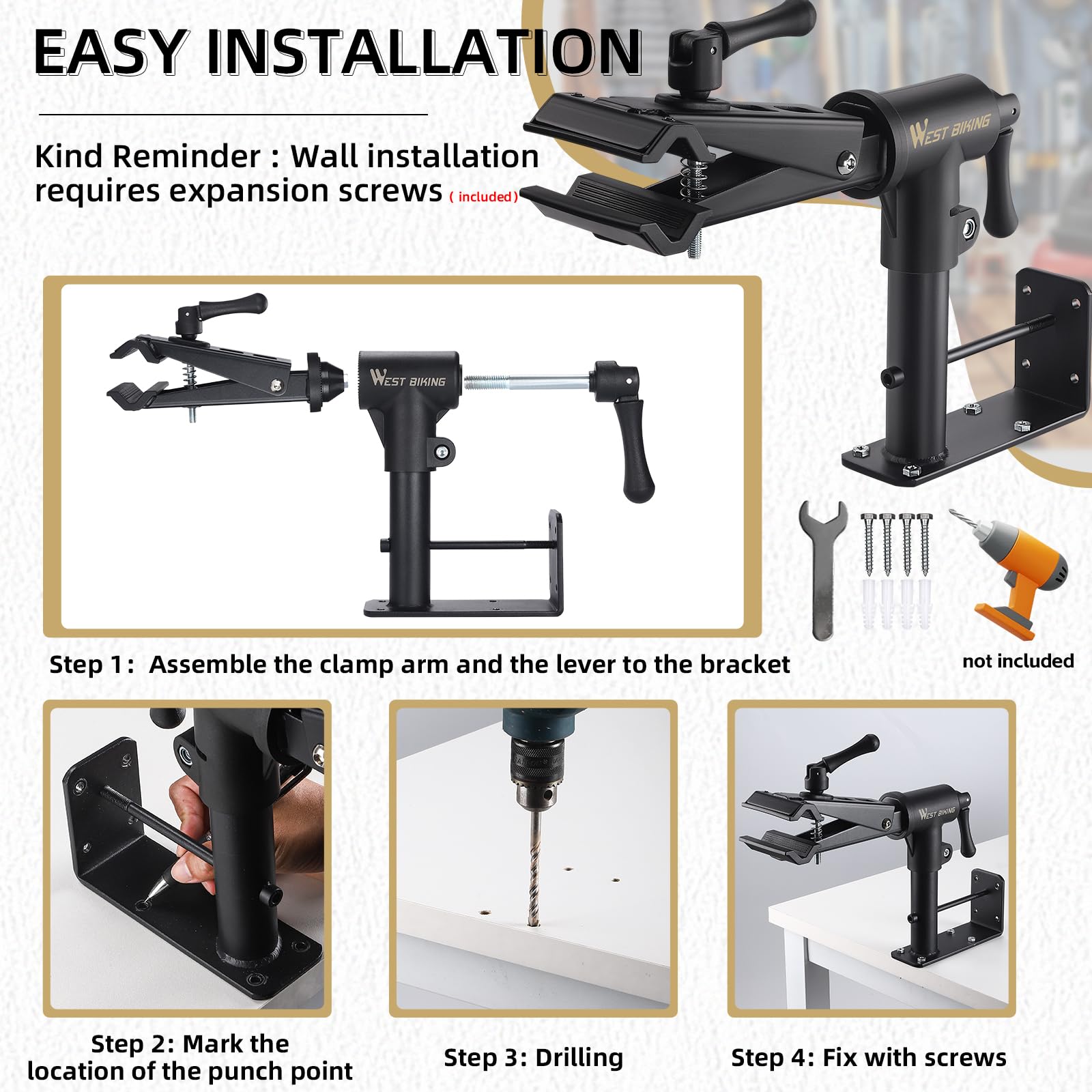 **Heavy-Duty Adjustable Bike Repair Stand for Road & Mountain Bikes – Supports Up to 88lbs – Stable Bike Maintenance Stand with Tool Storage – Perfect for Home Garage & Professional Bike Shops**