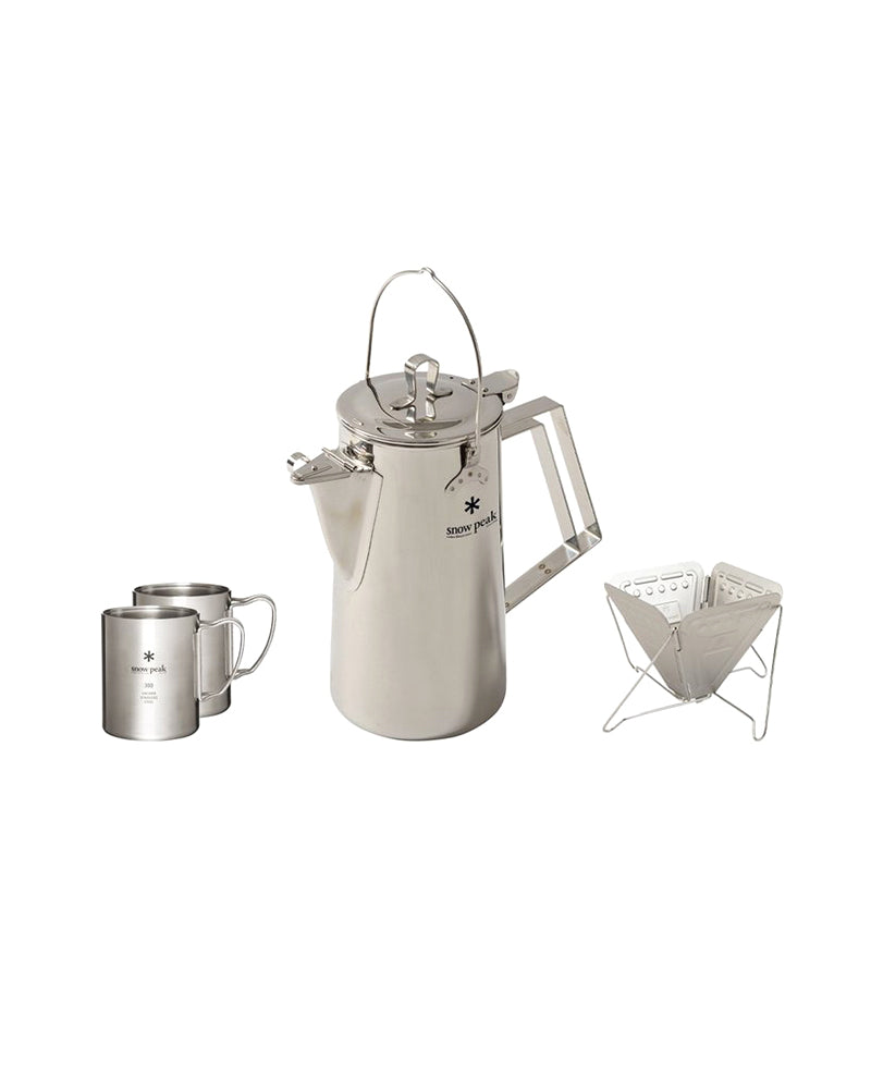 Portable Car Camping Coffee Maker Kit - Stainless Steel French Press & Travel Mug Set for Outdoor Adventures, Road Trips & Hiking