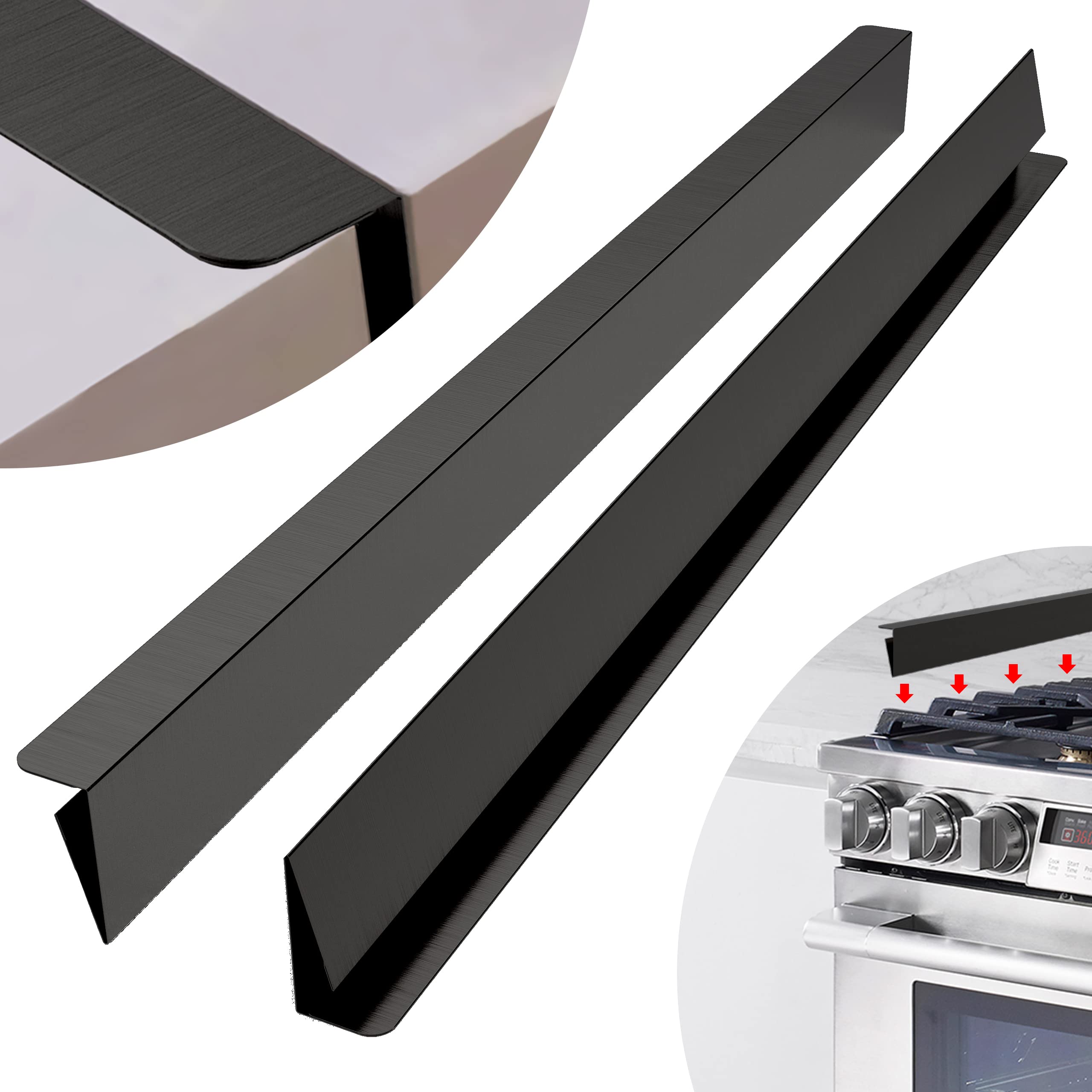 IIIOIIIA Premium L-Shaped Kitchen Stove Gap Cover (2-Pack) - 25.5